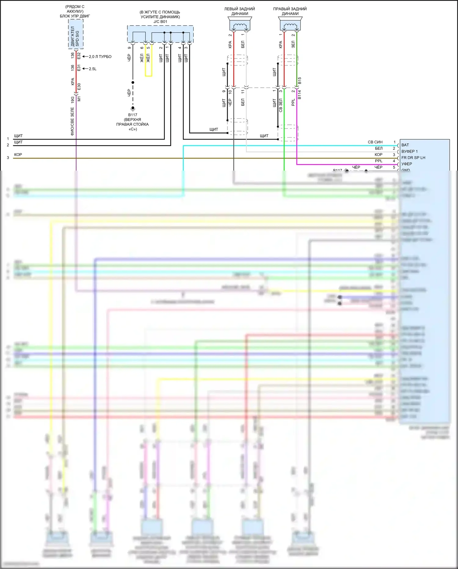 Altima Nissan L34 (2018-2024): Электросхема навигации, с bose и 8-дюймовым цветным дисплеем (5 из 5) 