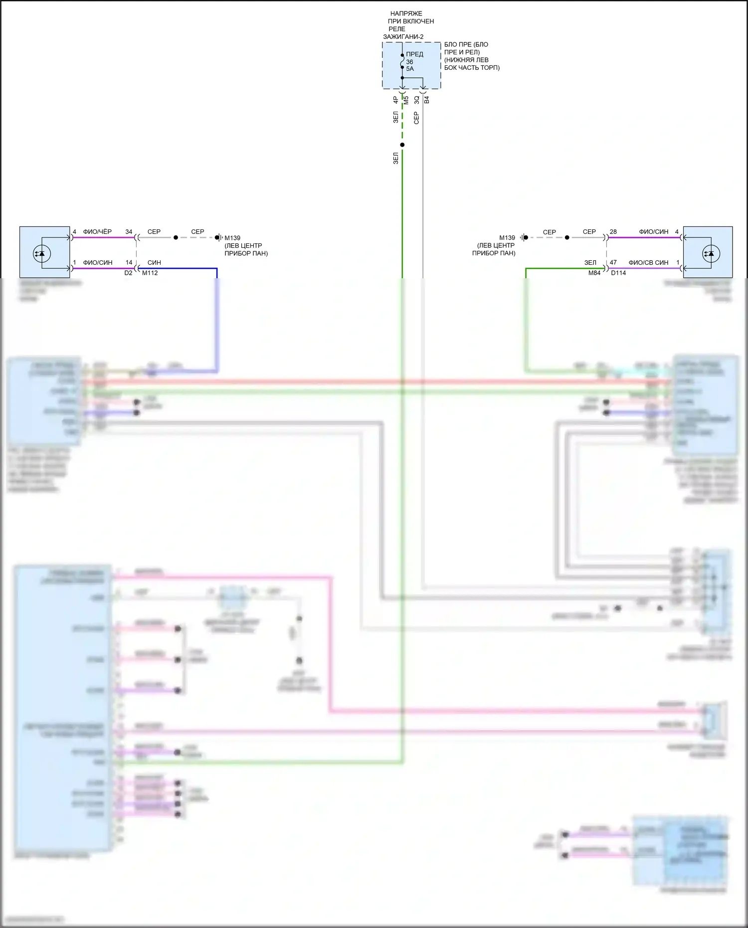 Altima Nissan L34 (2018-2024): Электросхема системы помощи водителю, без помощи водителя 