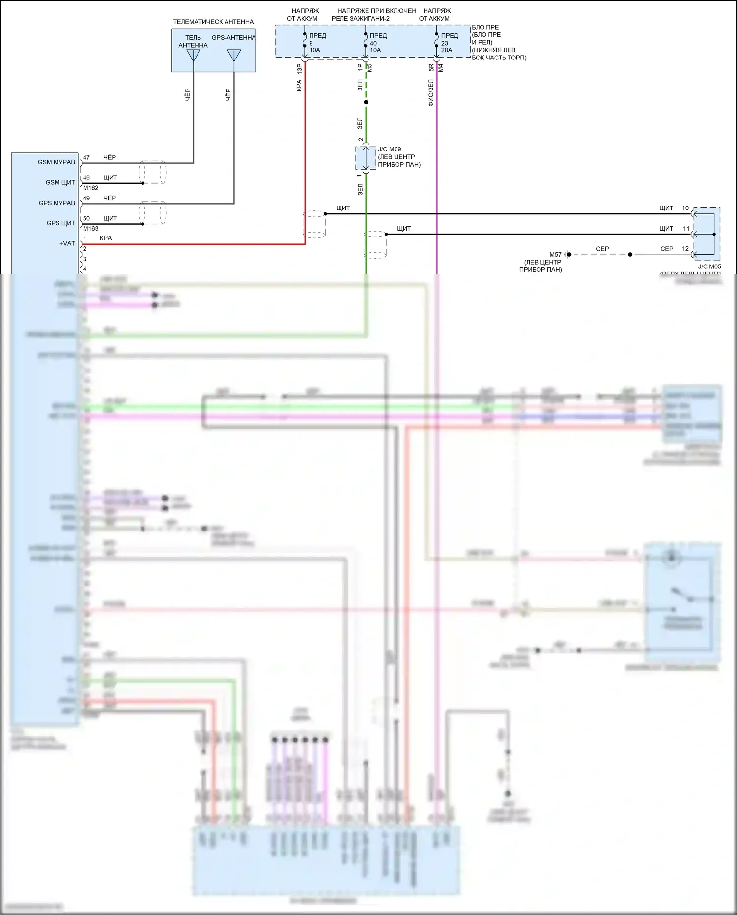 Altima Nissan L34 (2018-2024): Электросхема телематики 
