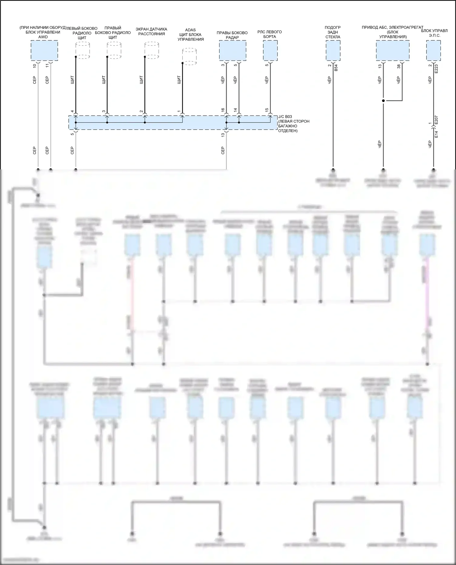 Altima Nissan L34 (2018-2024): Электросхема точек подключения масс (1 из 5) 