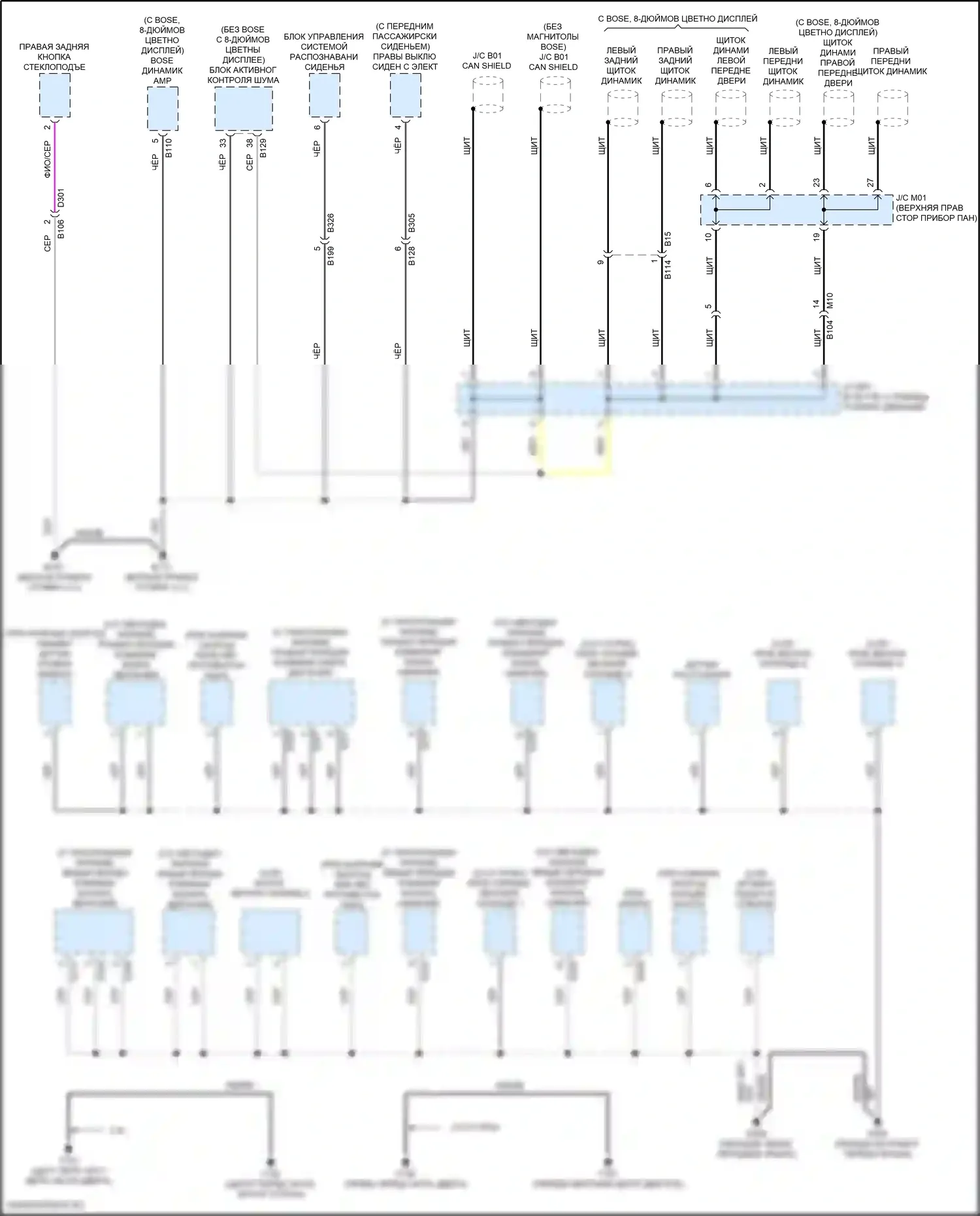 Altima Nissan L34 (2018-2024): Электросхема точек подключения масс (2 из 5) 