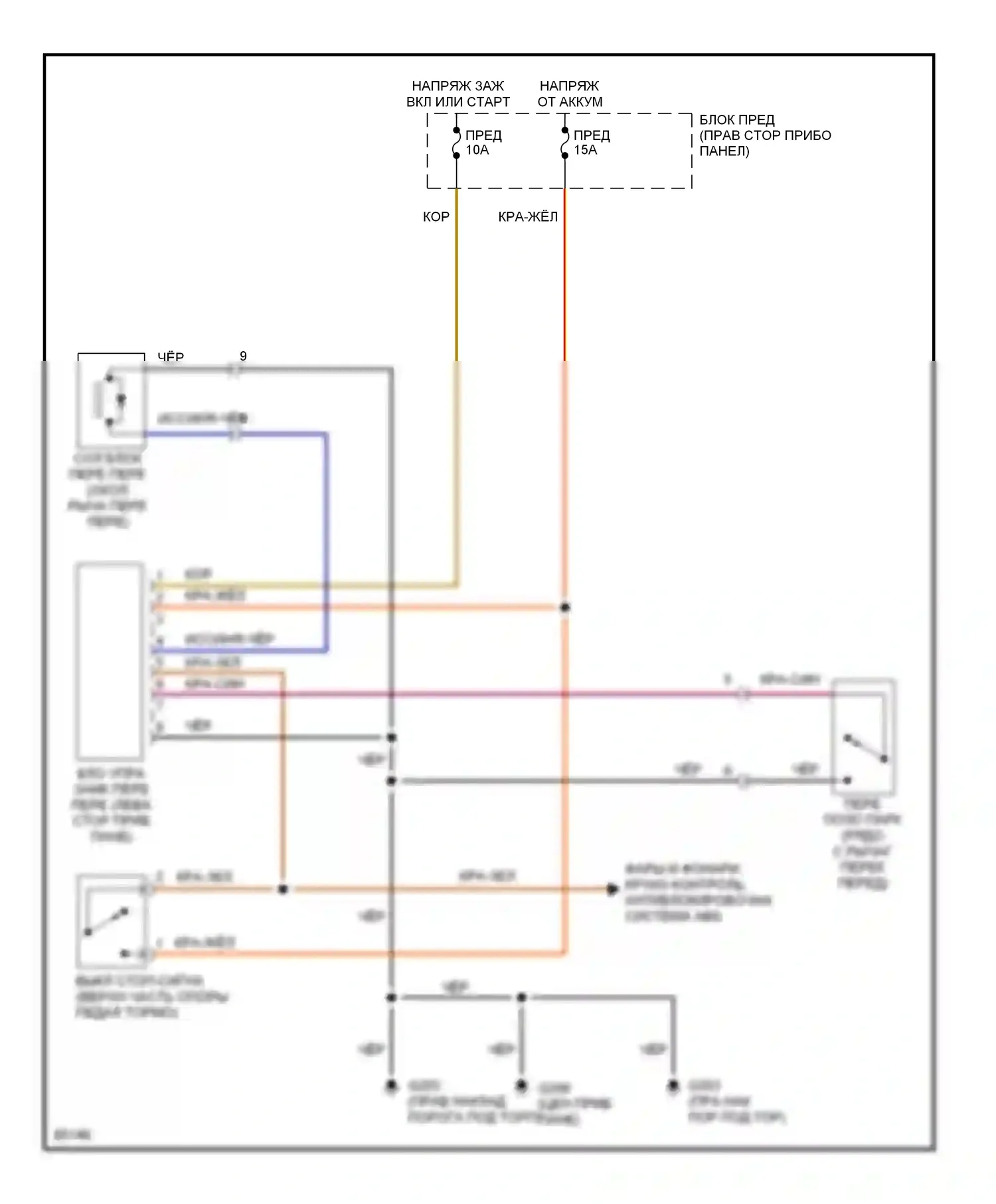 Altima Nissan U13 (1992-1997): Электросхема блокировки селектора 