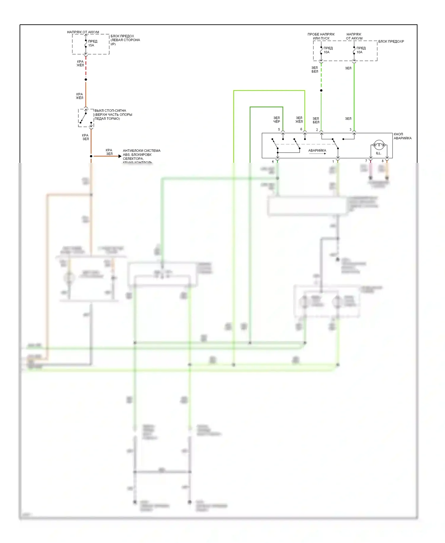 Altima Nissan U13 (1992-1997): Электросхема фар и фонарей (2 из 2) 