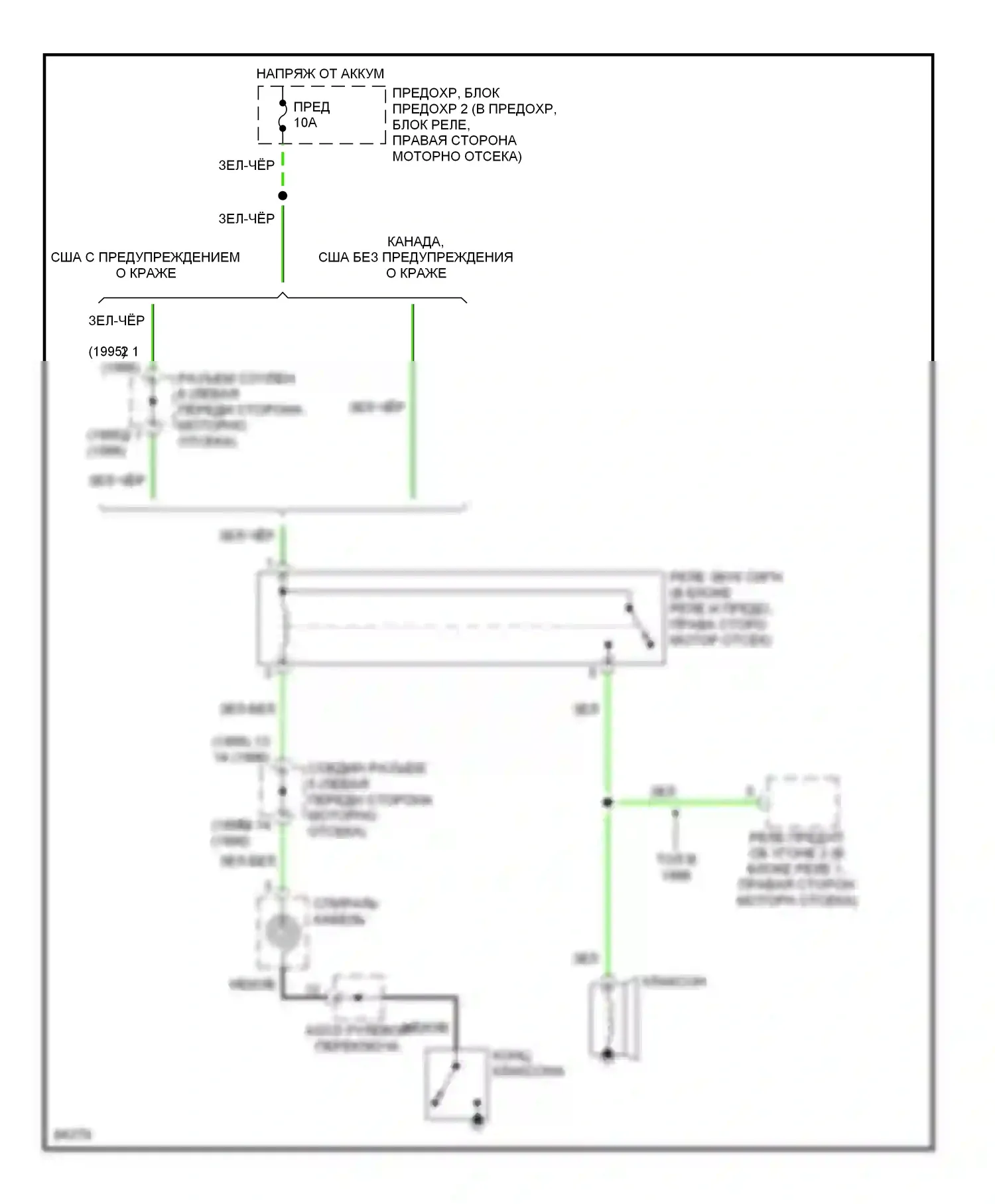 Altima Nissan U13 (1992-1997): Электросхема клаксона 