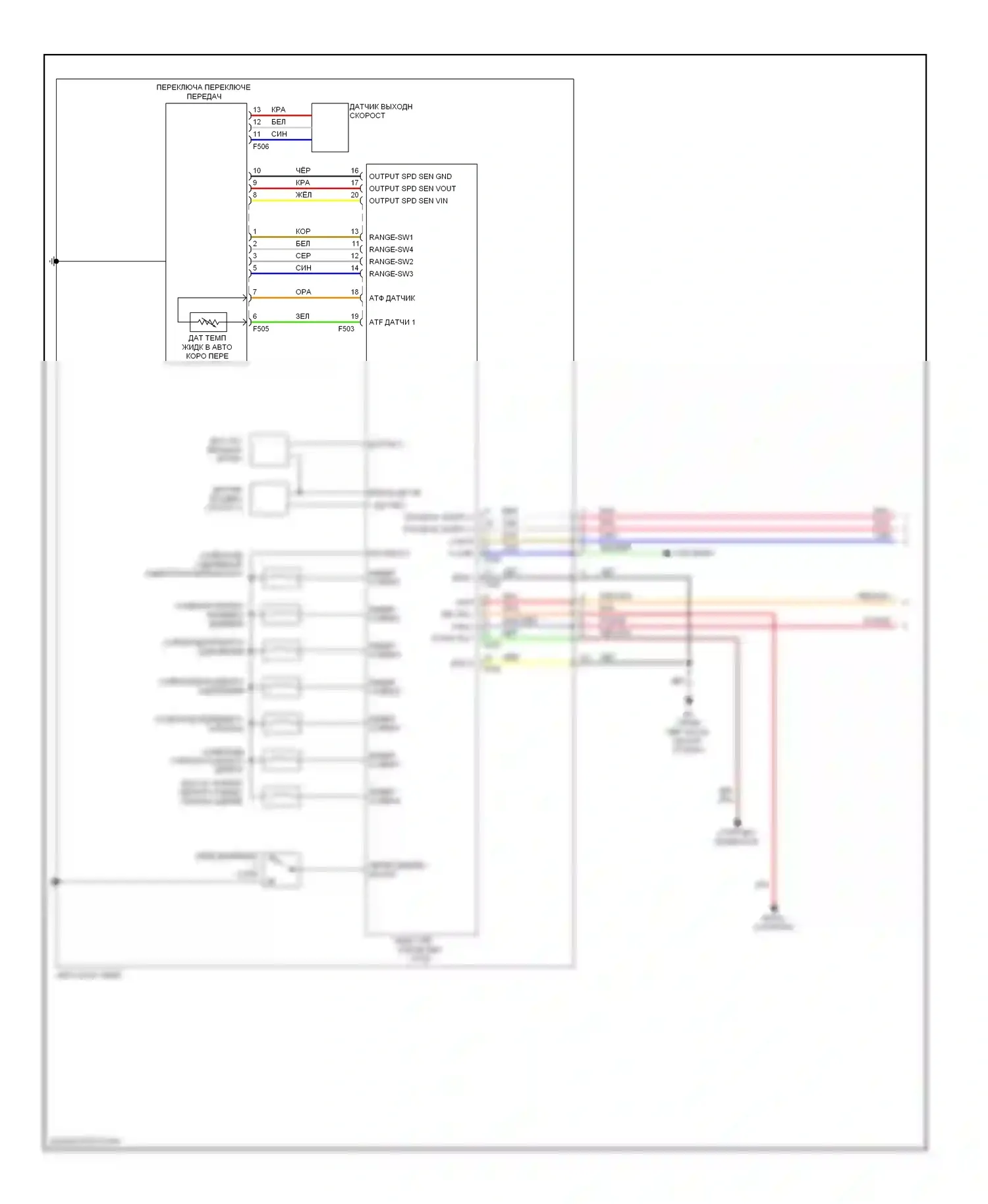 Armada Nissan I рестайлинг (2007-2016): Электросхема автоматической коробки передач (1 из 2) 