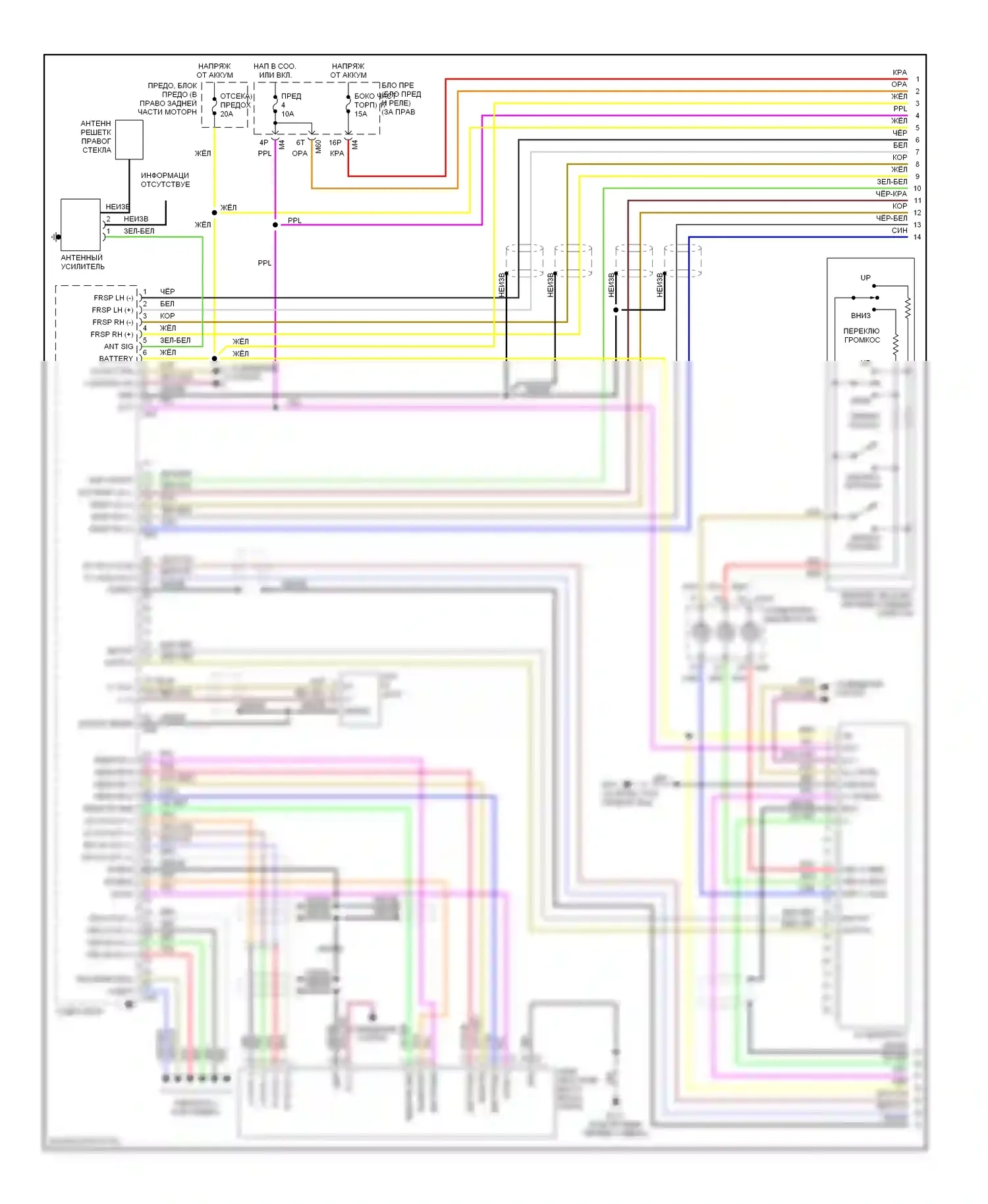 Armada Nissan I (2003-2007): Электросхема премиум- магнитолы с навигацией (1 из 3) 