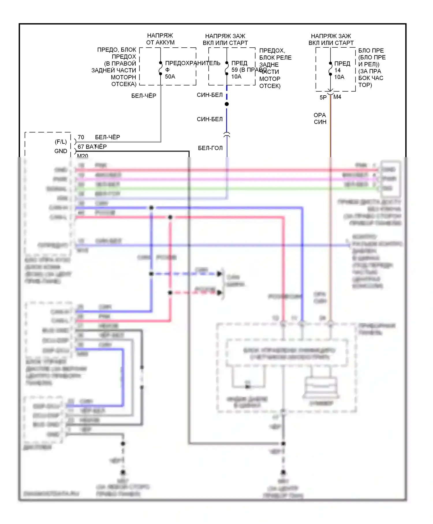 Armada Nissan I (2003-2007): Электросхема контроля давления в шинах 