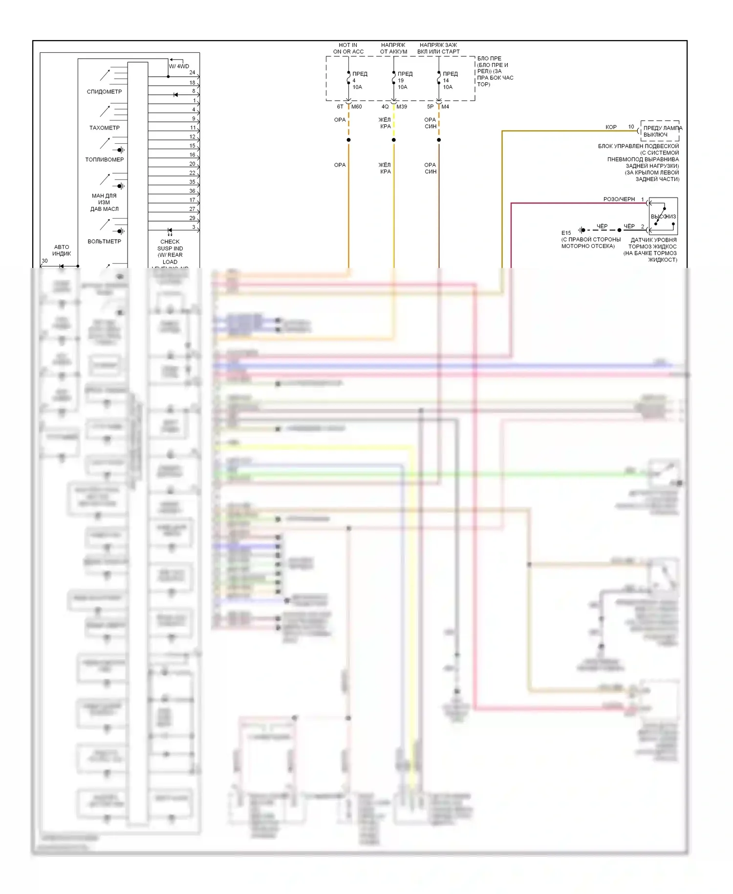 Armada Nissan I (2003-2007): Электросхема приборной панели (1 из 2) 