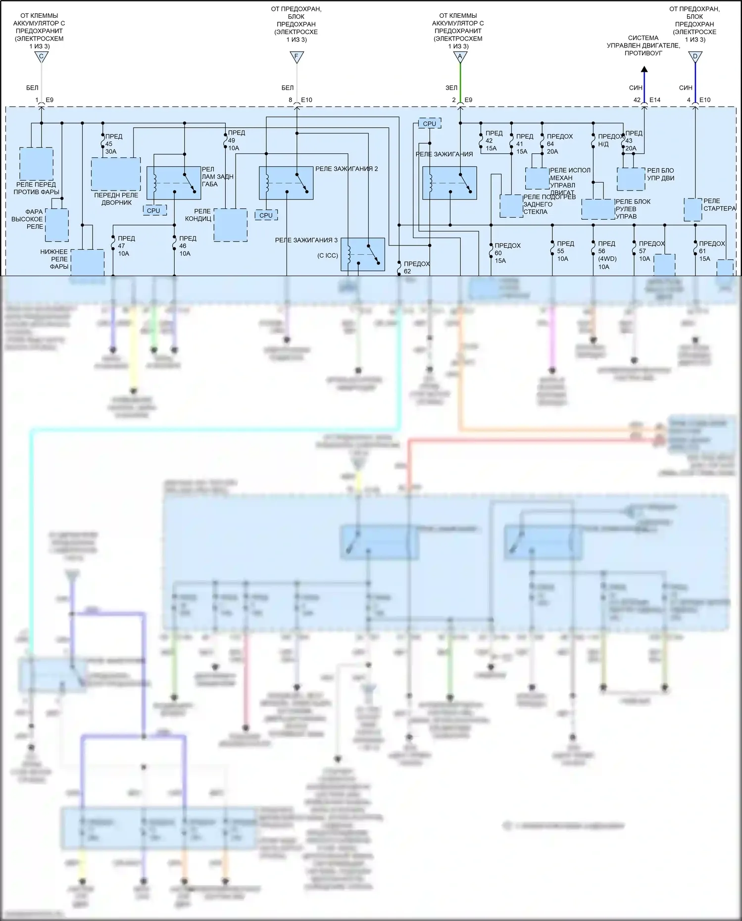 Armada Nissan II (2016-2020): Электросхема блока предохранителей реле (3 из 3) 