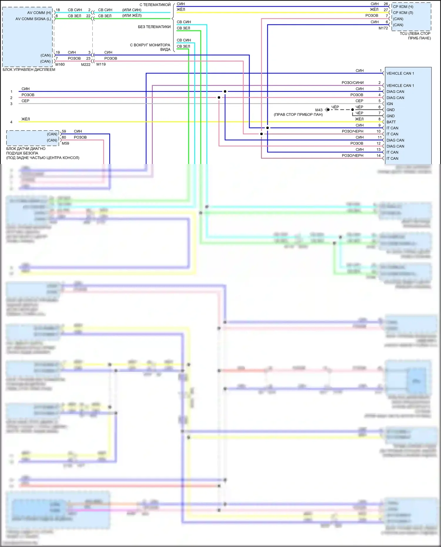 Armada Nissan II (2016-2020): Can шина электросхема, с icc (2 из 2) 