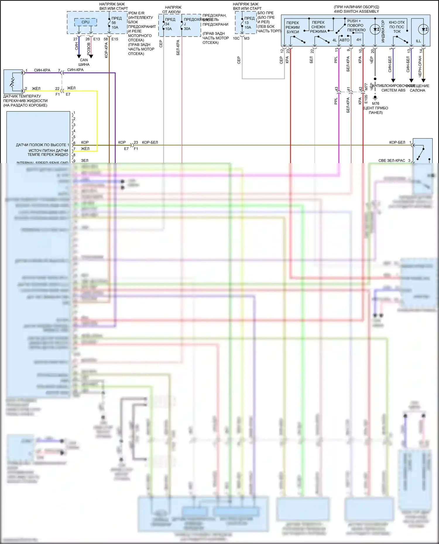 Armada Nissan II (2016-2020): Электросхема 4wd 