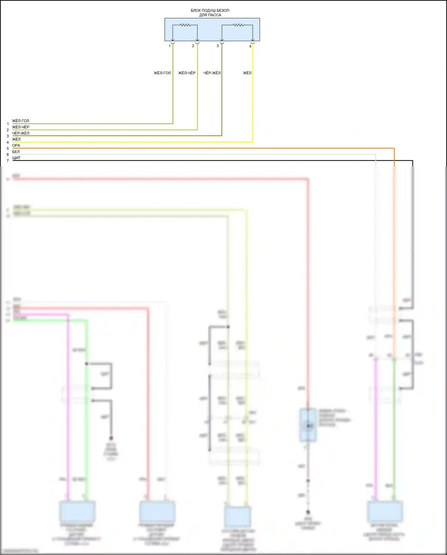 Armada Nissan II (2016-2020): Электросхема подушек безопасности (3 из 3) 