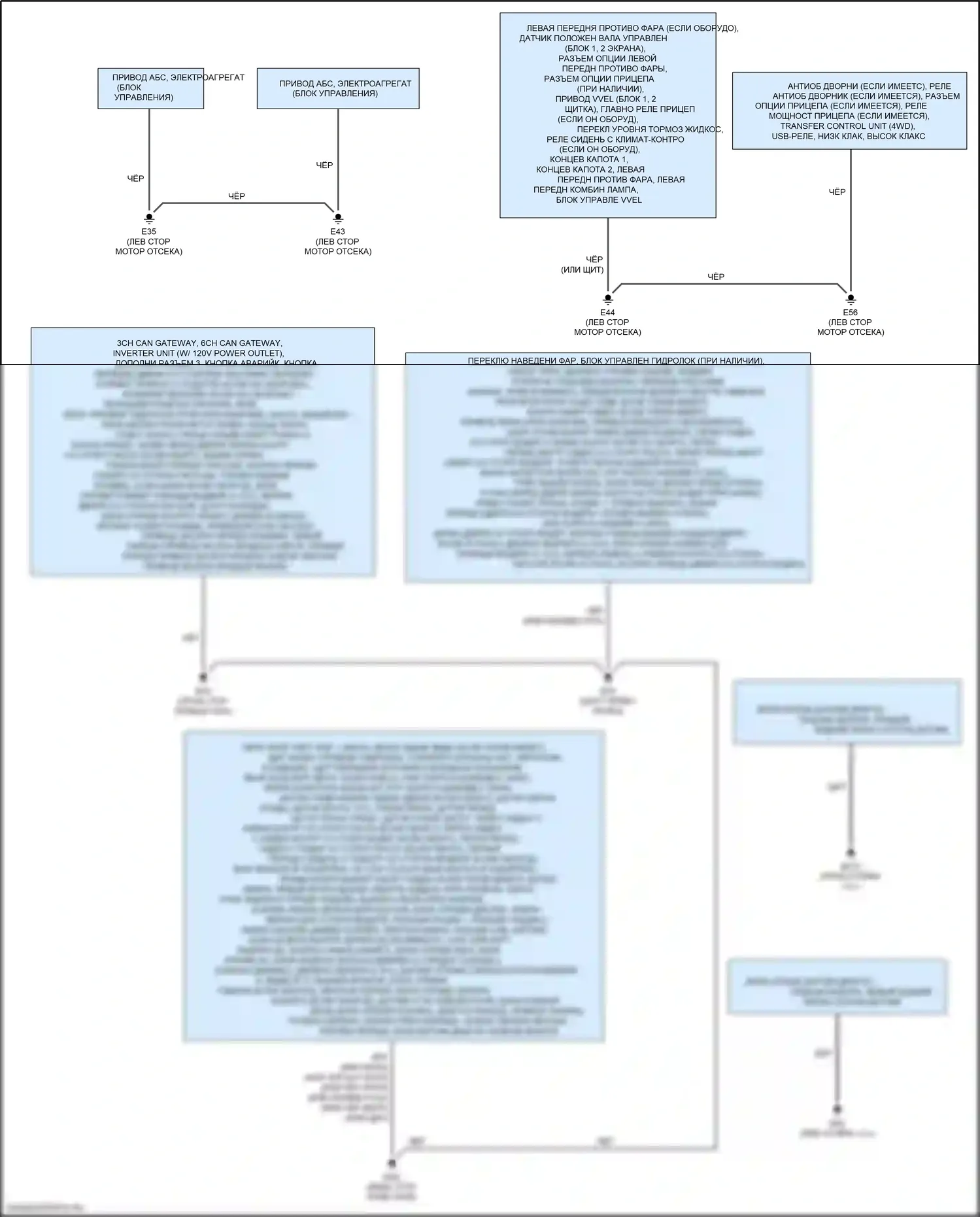 Armada Nissan II (2016-2020): Электросхема разводки массы (2 из 2) 