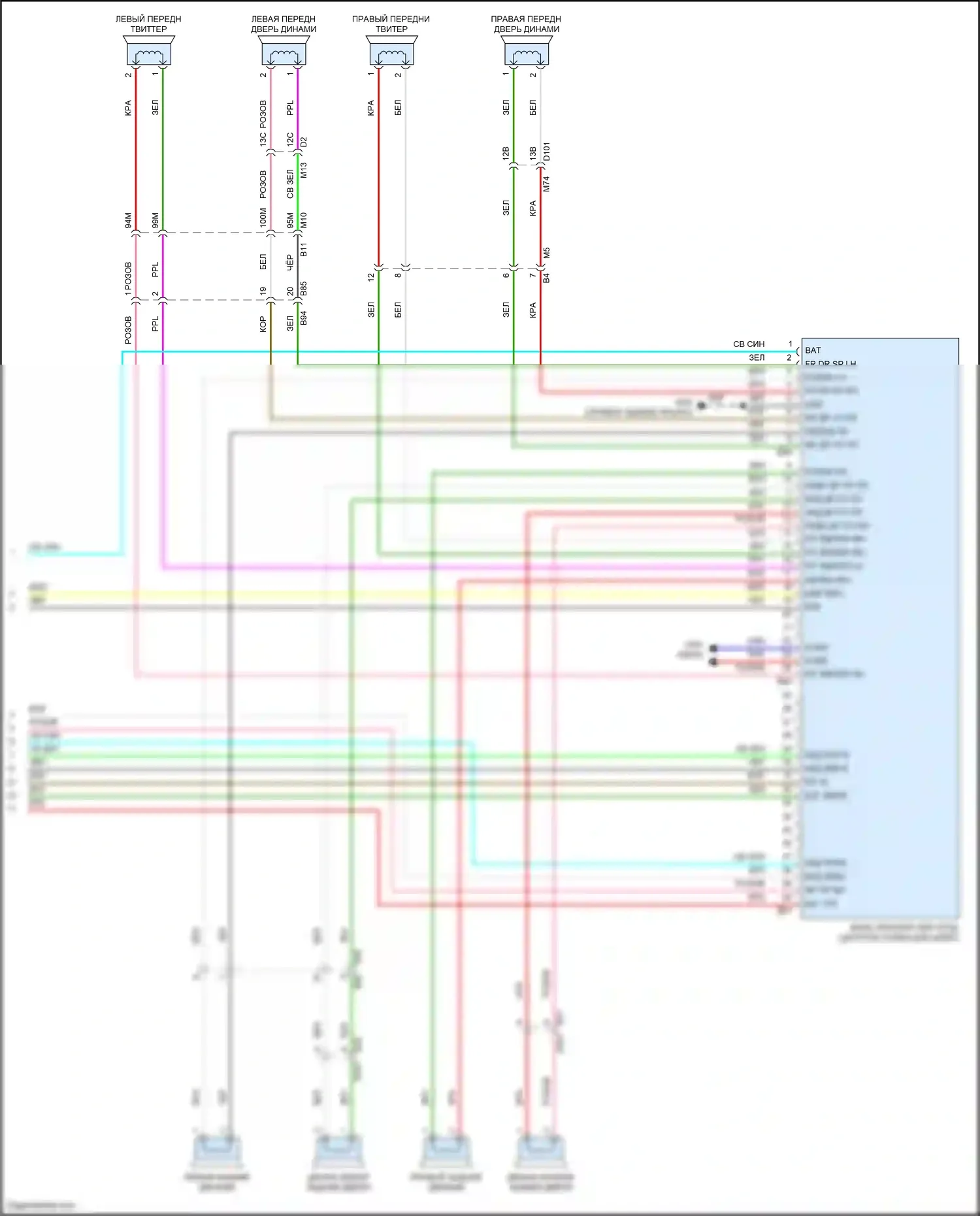 Bluebird Sylphy Nissan III рестайлинг (2018-2024): Электросхема магнитола, с bose и 8-дюймовым цветным дисплеем (3 из 3) 