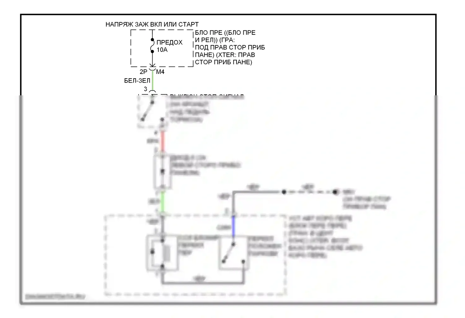 Frontier Nissan D22 (1998-2007): Электросхема блокировки селектора 