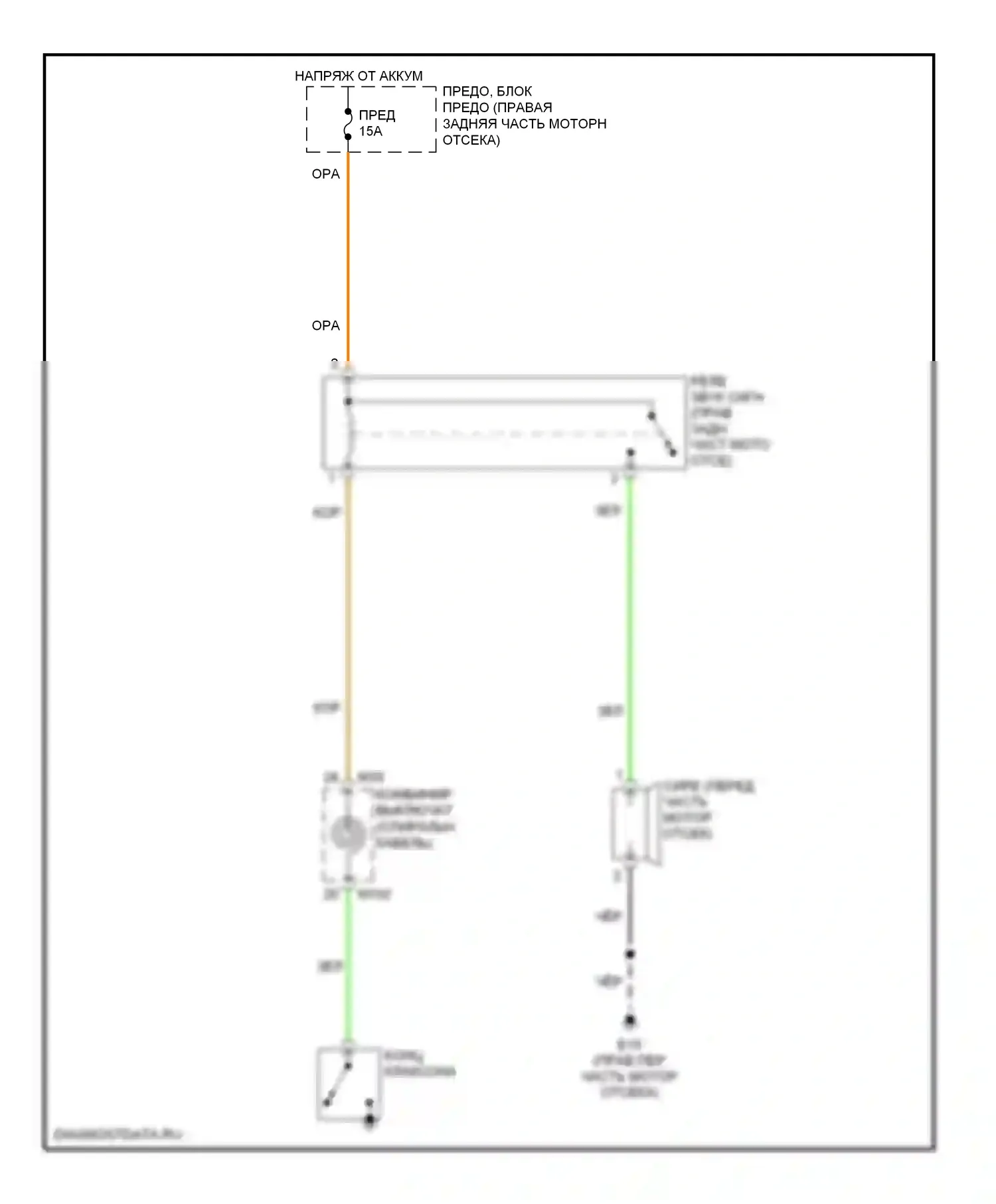 Frontier Nissan D22 (1998-2007): Электросхема клаксона 