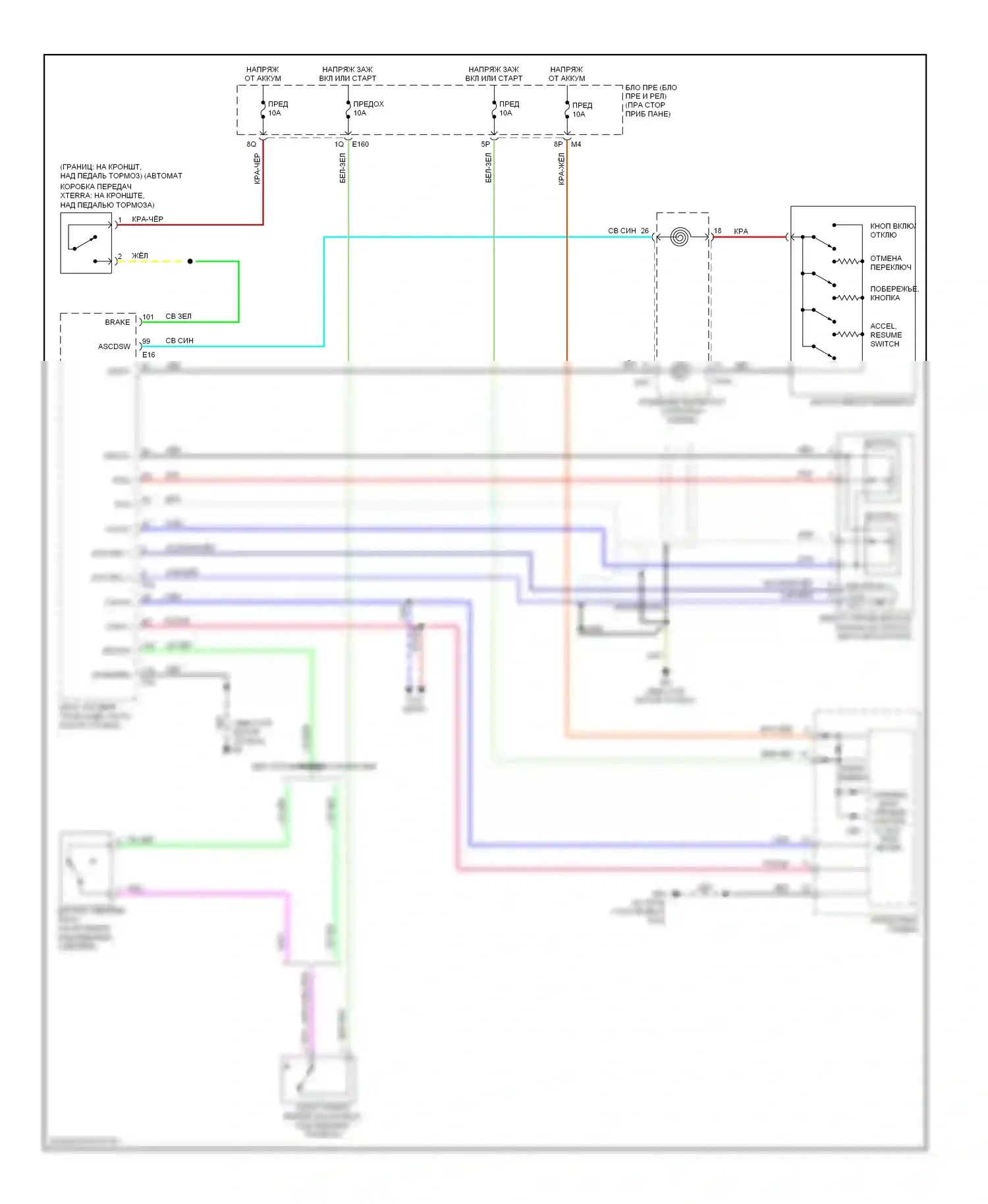 Frontier Nissan D22 (1998-2007): Электросхема круиз-контроля 
