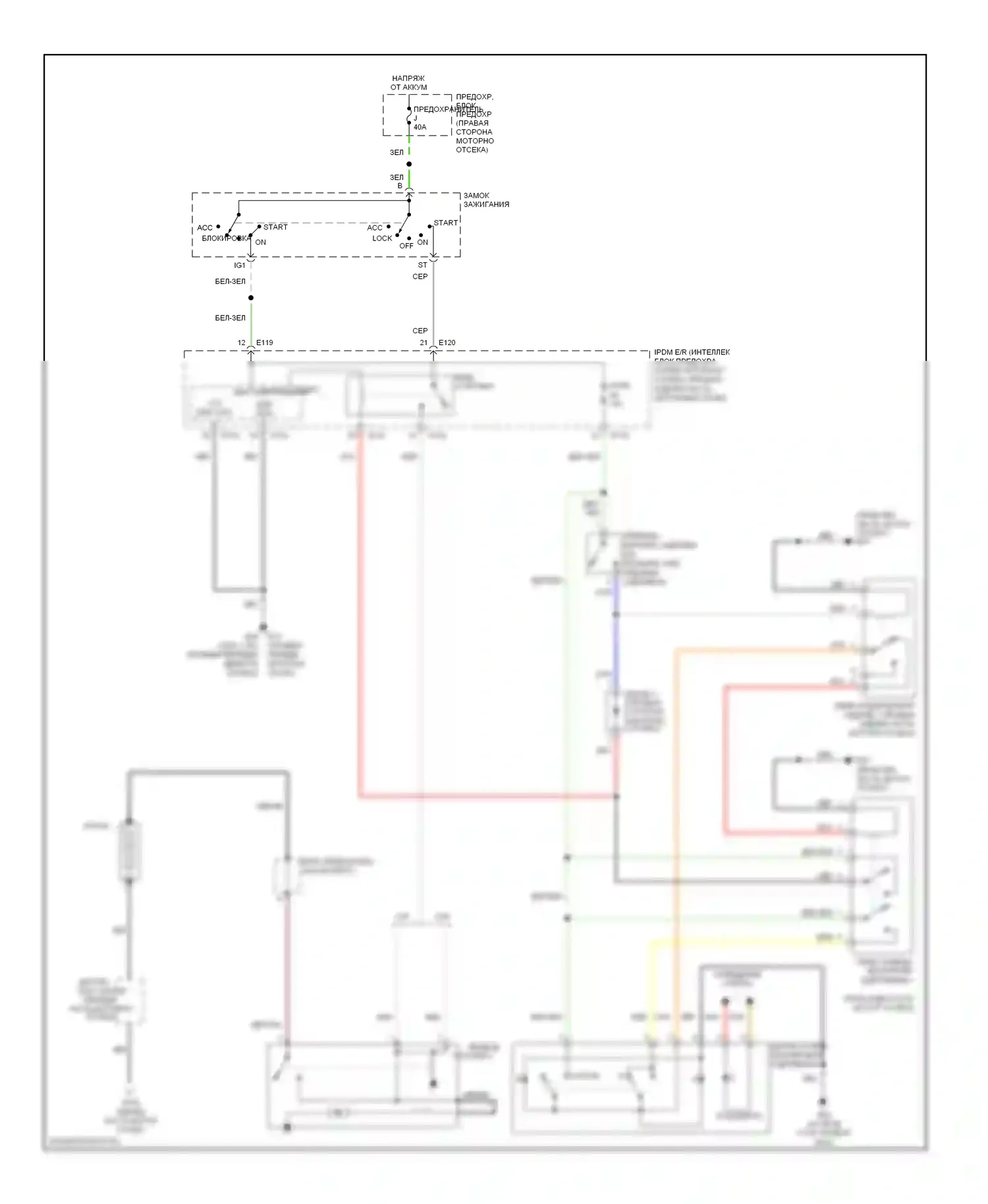 Frontier Nissan D22 (1998-2007): Электросхема стартера, ручной коробки передач с блокировкой сцепления 