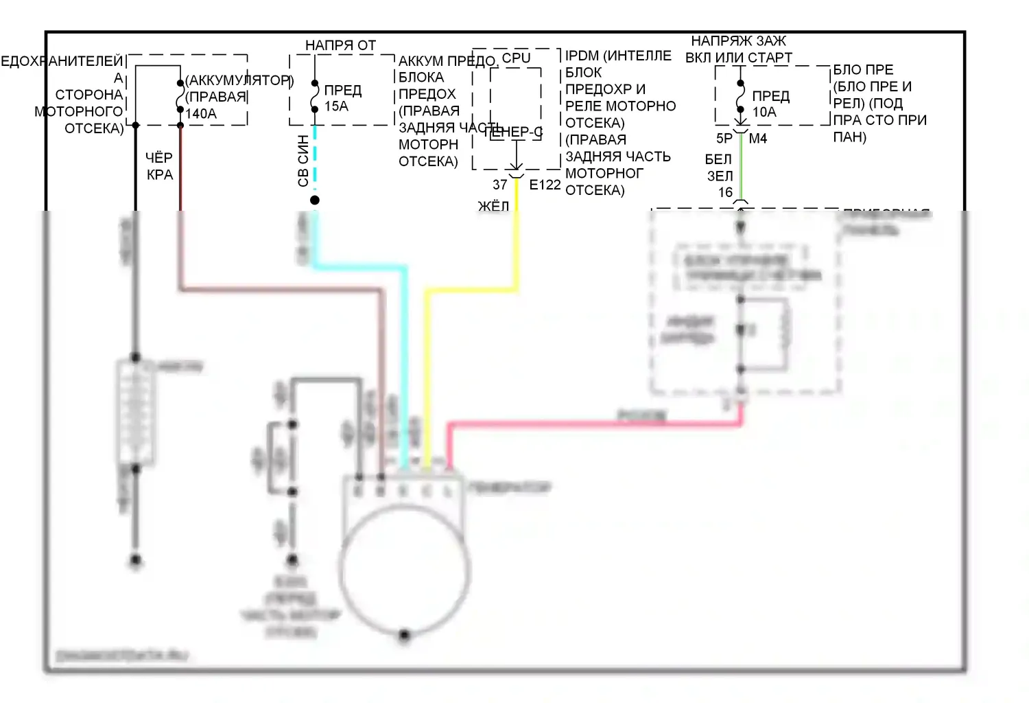 Frontier Nissan D40 (2004-2010): Электросхема генератора 