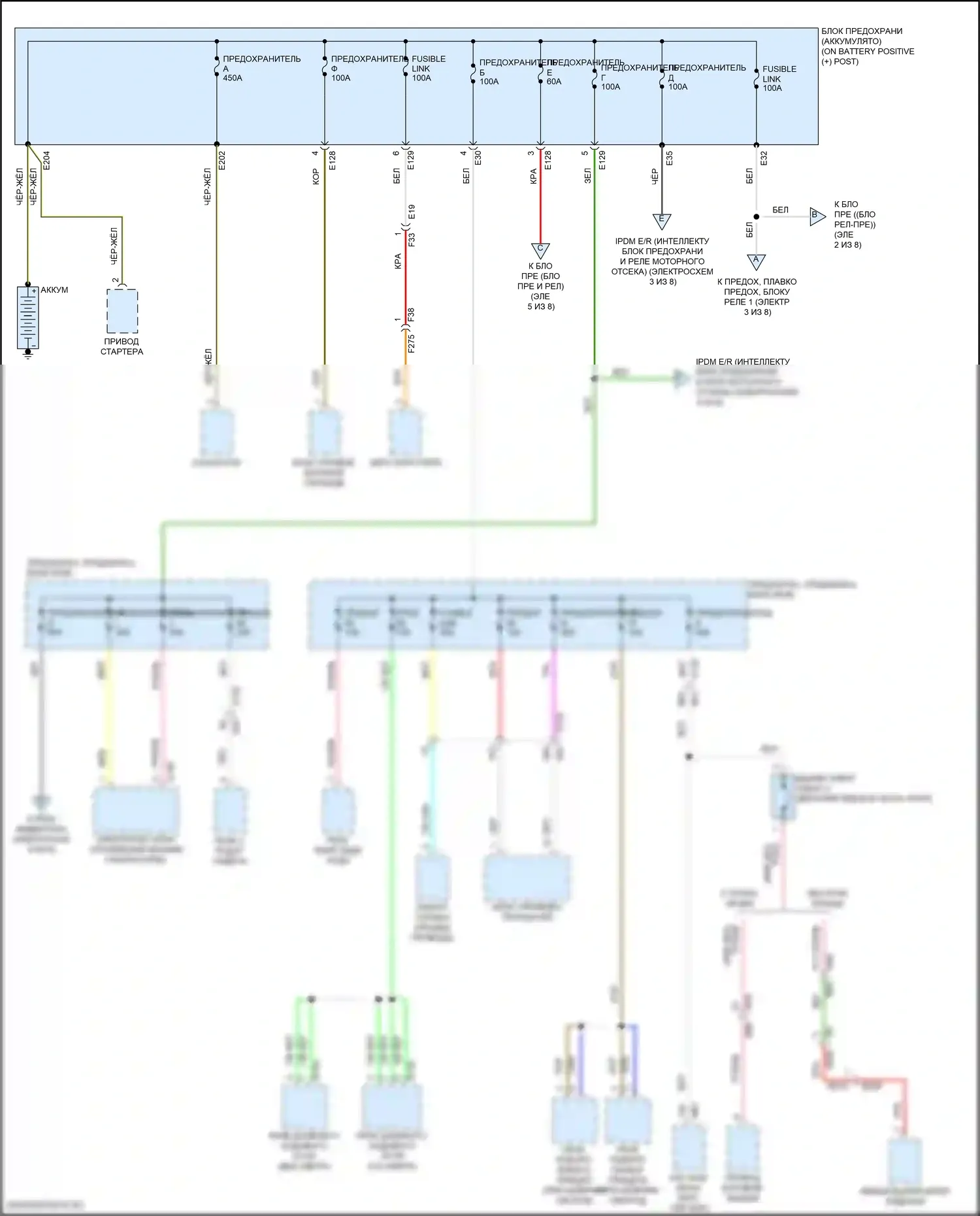 Frontier Nissan D41 (2021-2024): Электросхема блока предохранителей реле (1 из 8) 