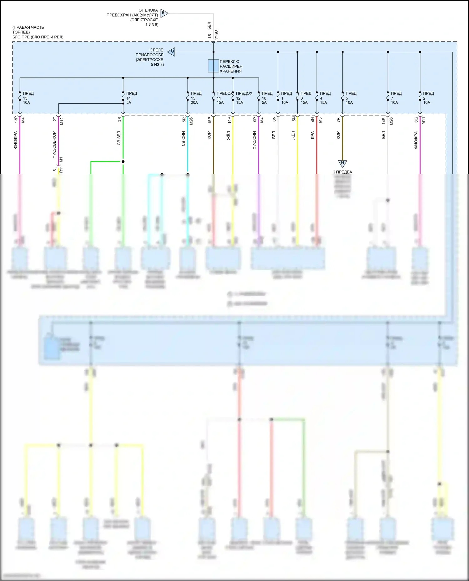 Frontier Nissan D41 (2021-2024): Электросхема блока предохранителей реле (2 из 8) 