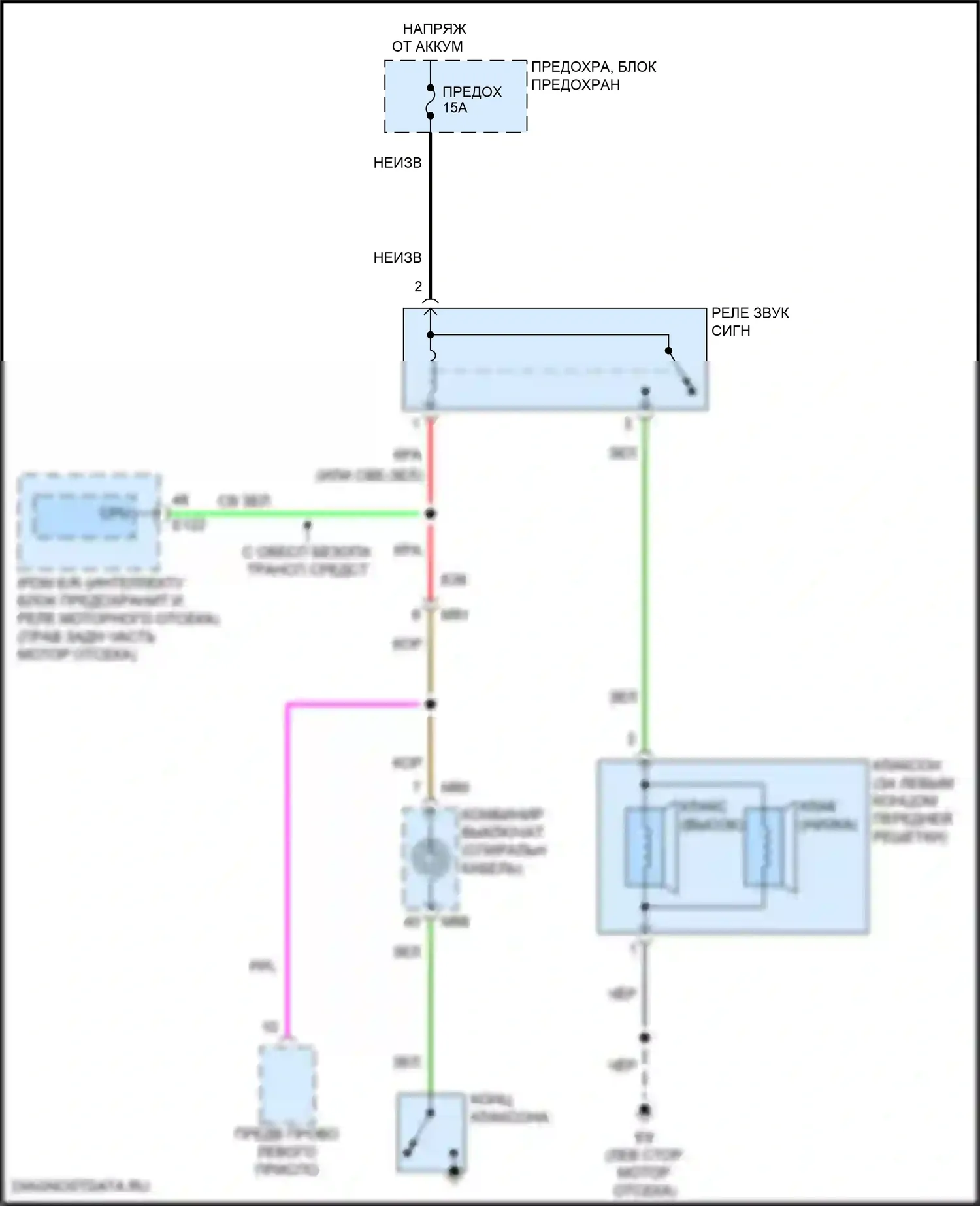 Frontier Nissan D41 (2021-2024): Электросхема клаксона 