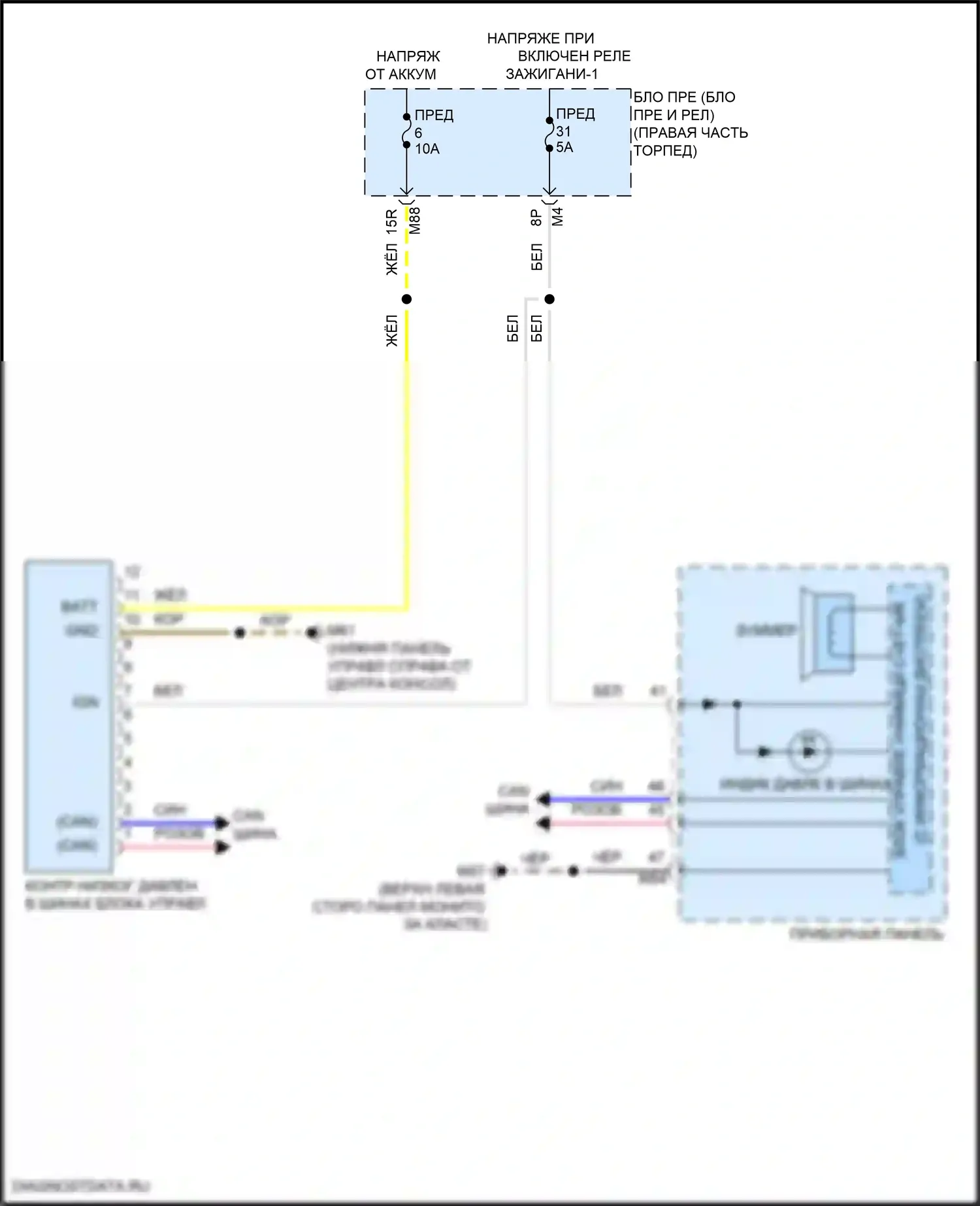 Frontier Nissan D41 (2021-2024): Электросхема контроля давления в шинах 