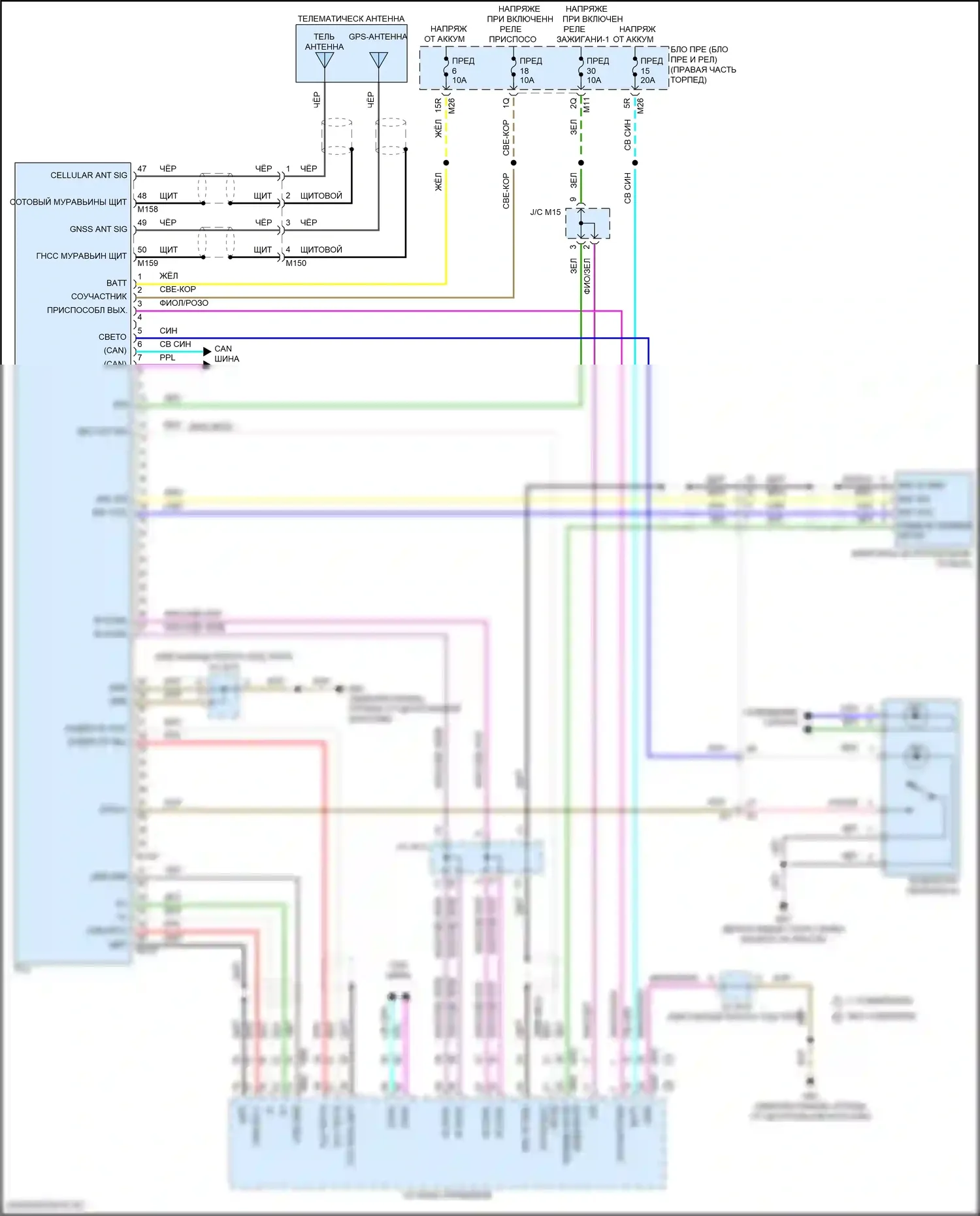 Frontier Nissan D41 (2021-2024): Электросхема телематики 