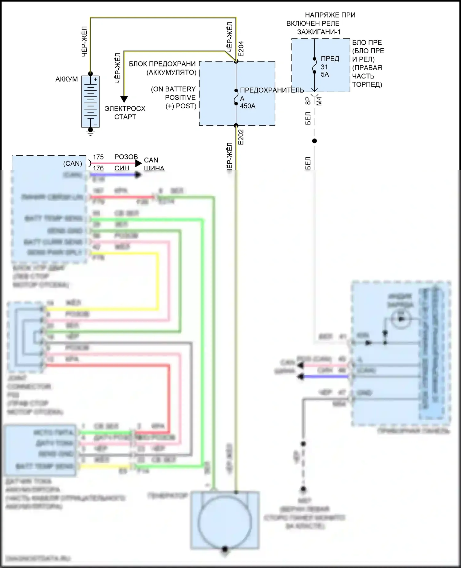 Frontier Nissan D41 (2021-2024): Электросхема генератора 