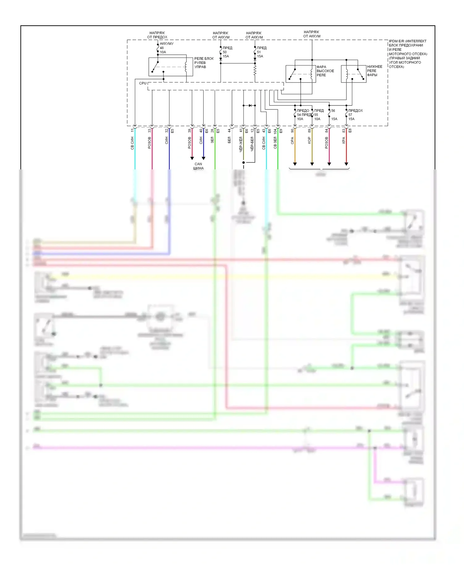GT-R Nissan I рестайлинг (2010-2014): Электросхема центрального замка с интеллектуальным ключом (3 из 3) 