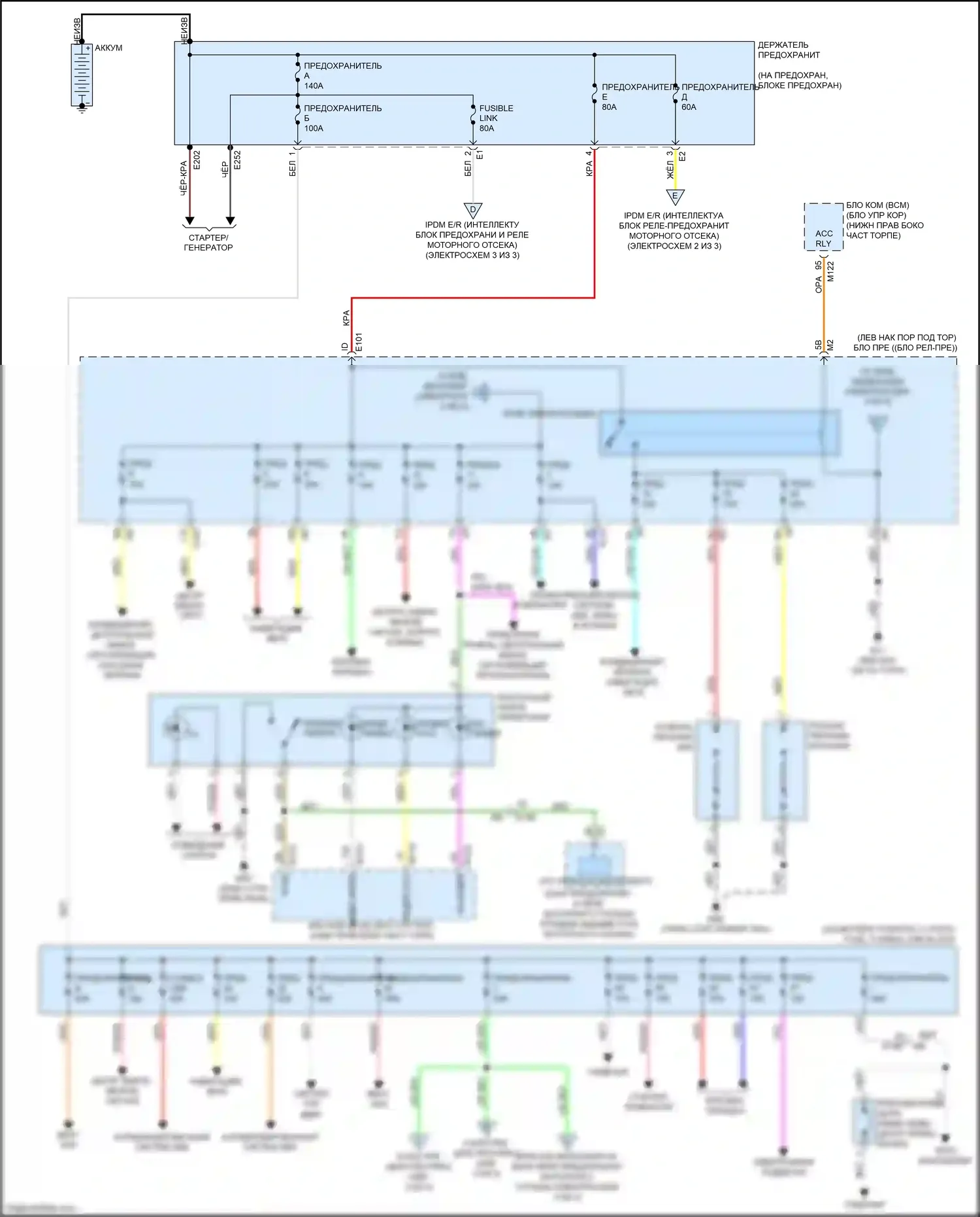 GT-R Nissan I рестайлинг 2 (2014-2016): Электросхема блока предохранителей реле (1 из 3) 