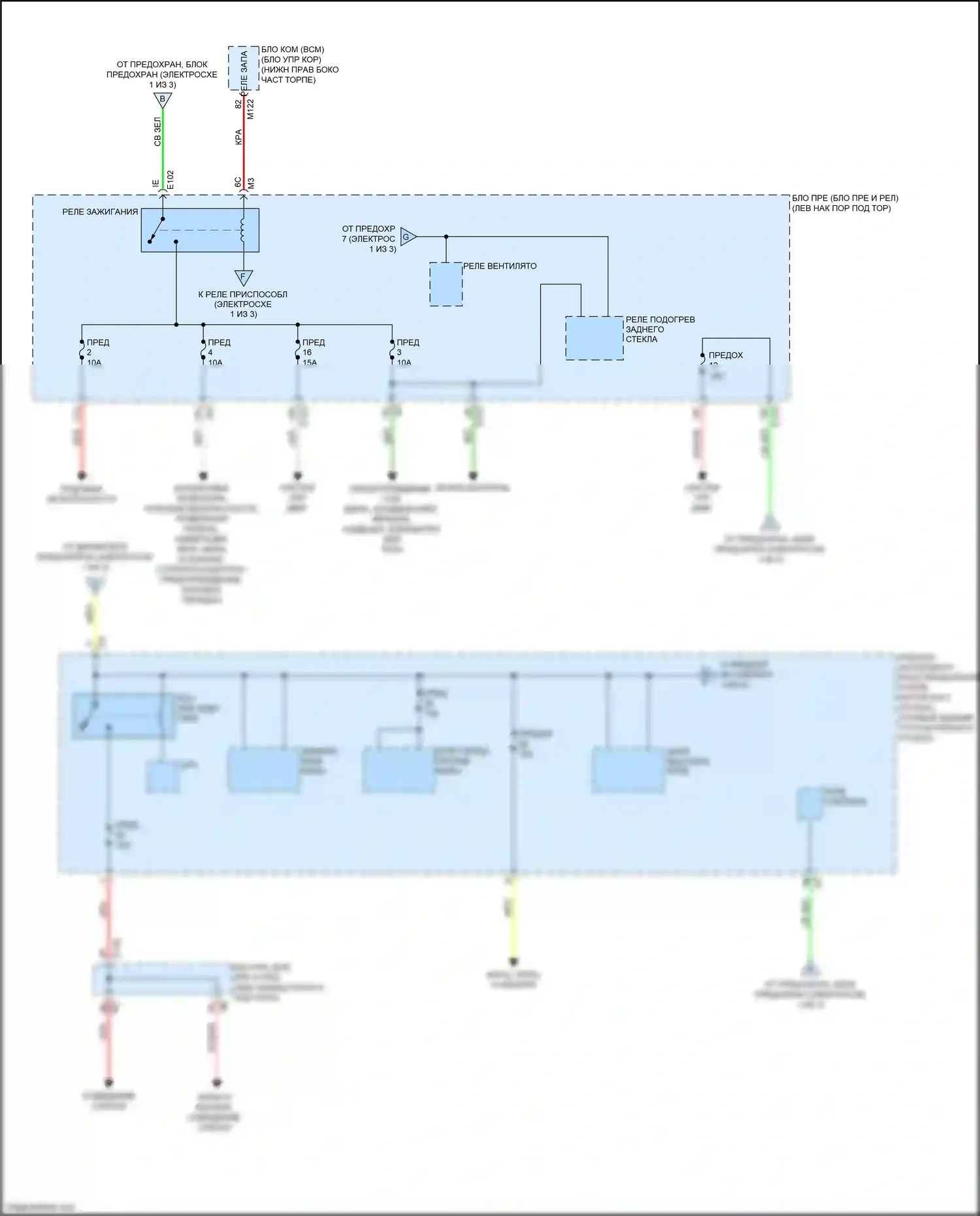 GT-R Nissan I рестайлинг 2 (2014-2016): Электросхема блока предохранителей реле (2 из 3) 