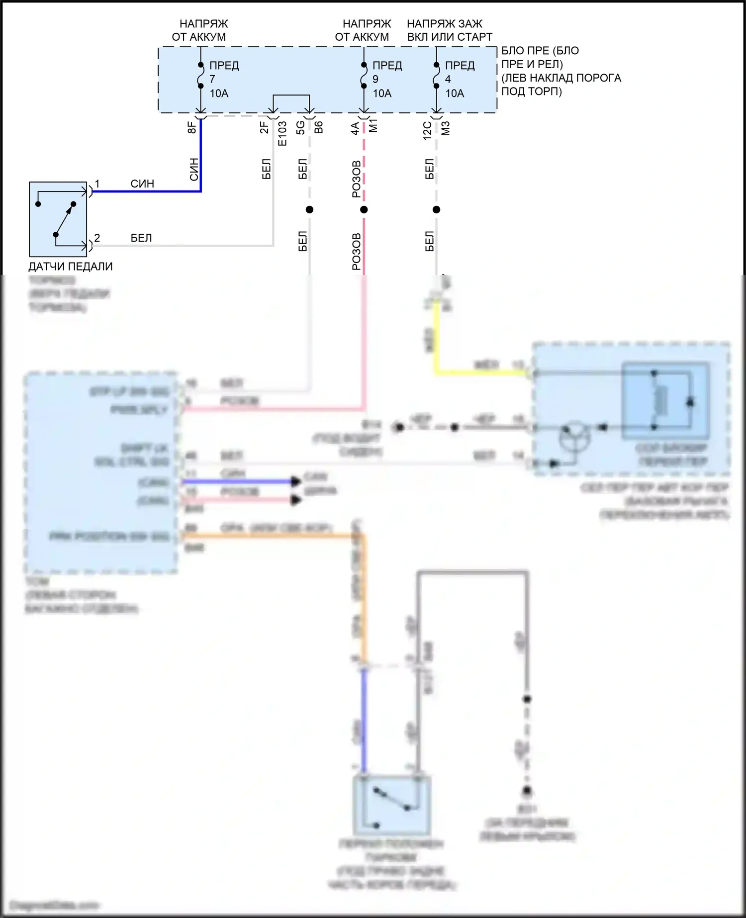 GT-R Nissan I рестайлинг 2 (2014-2016): Электросхема блокировки селектора 