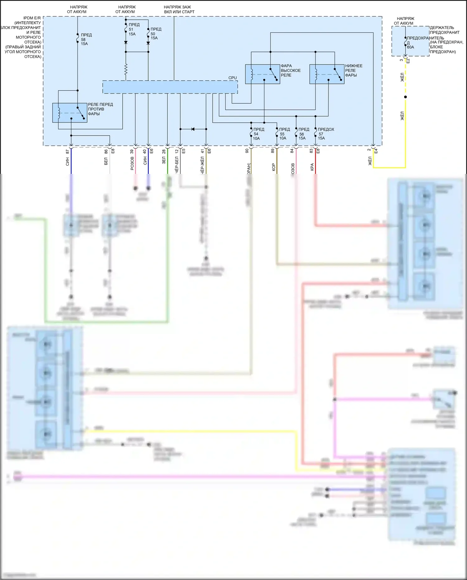GT-R Nissan I рестайлинг 2 (2014-2016): Электросхема фар (2 из 2) 