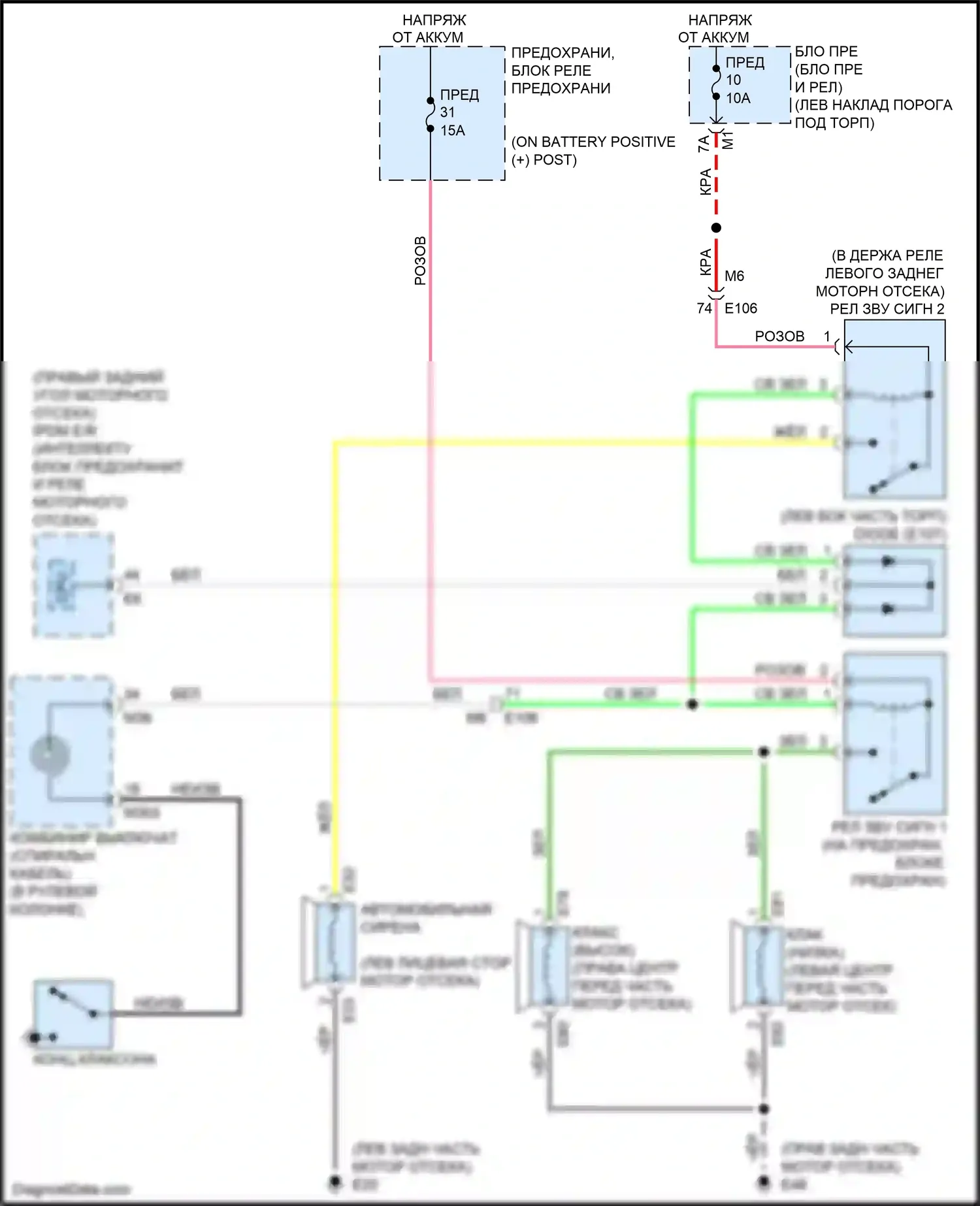 GT-R Nissan I рестайлинг 2 (2014-2016): Электросхема клаксона 