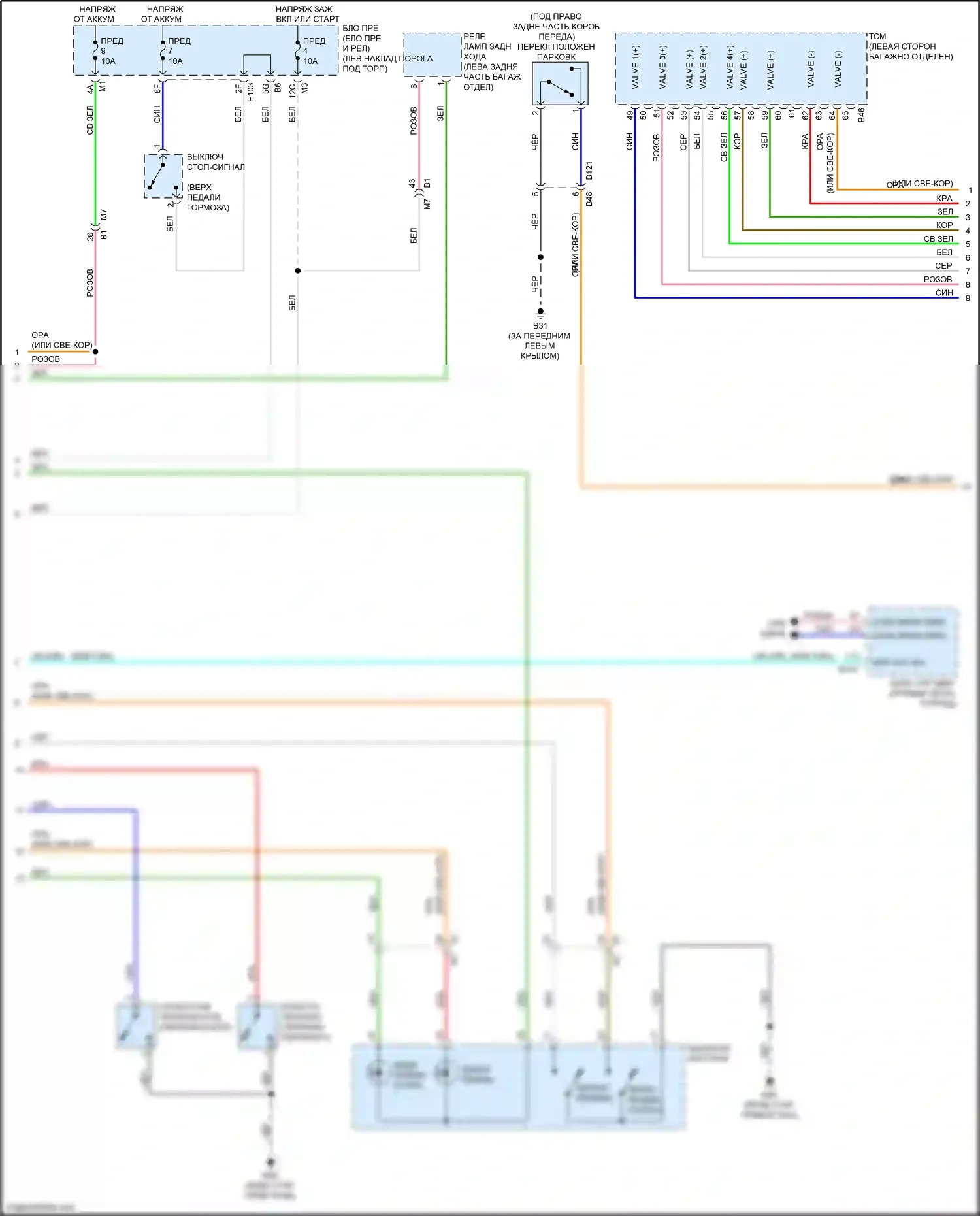 GT-R Nissan I рестайлинг 2 (2014-2016): Электросхема автоматической коробки передач (2 из 3) 