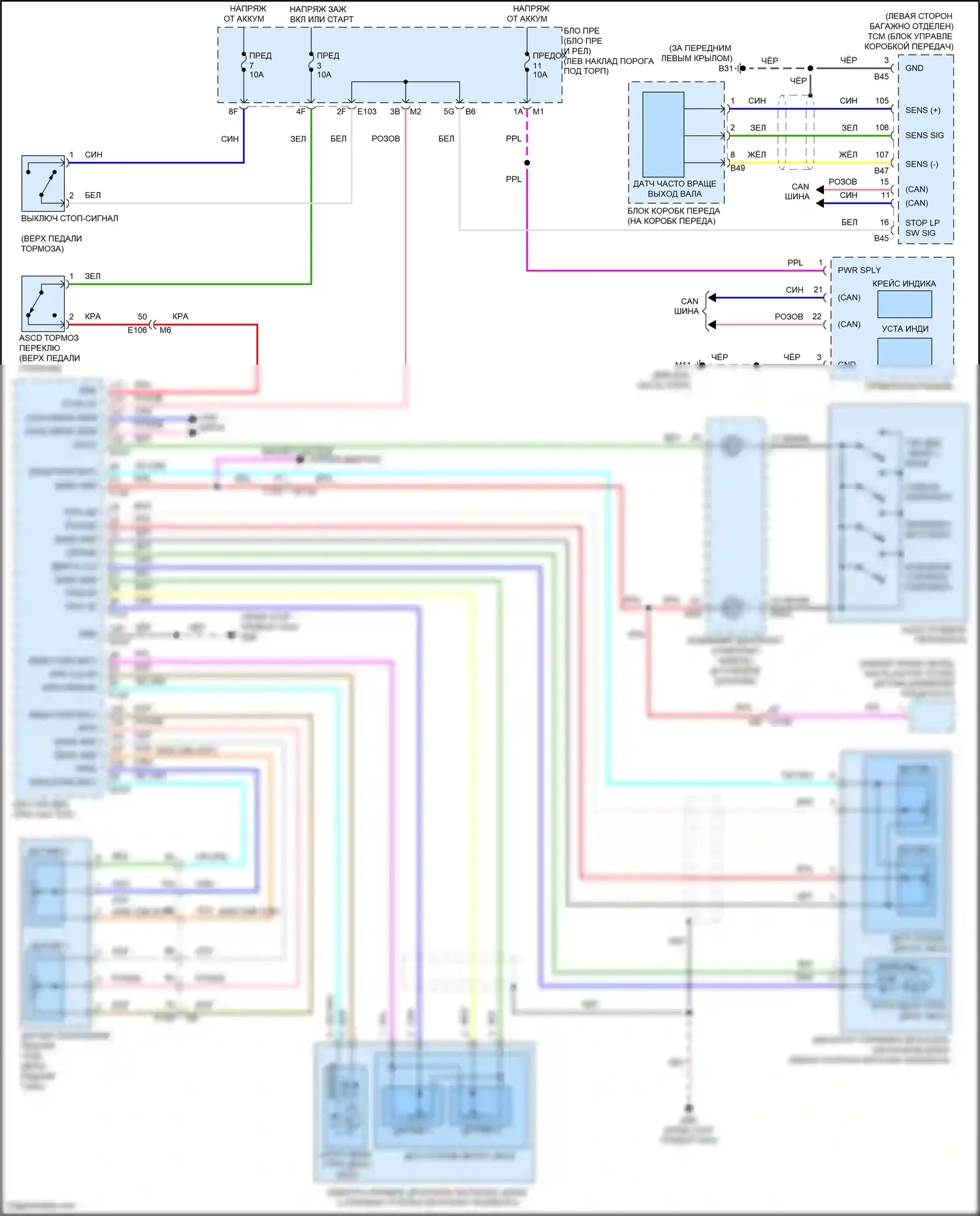 GT-R Nissan I рестайлинг 2 (2014-2016): Электросхема круиз-контроля 