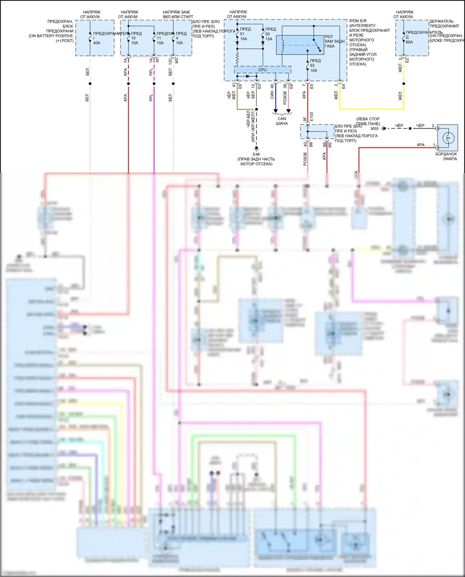 GT-R Nissan I рестайлинг 2 (2014-2016): Электросхема подсветки приборной панели 