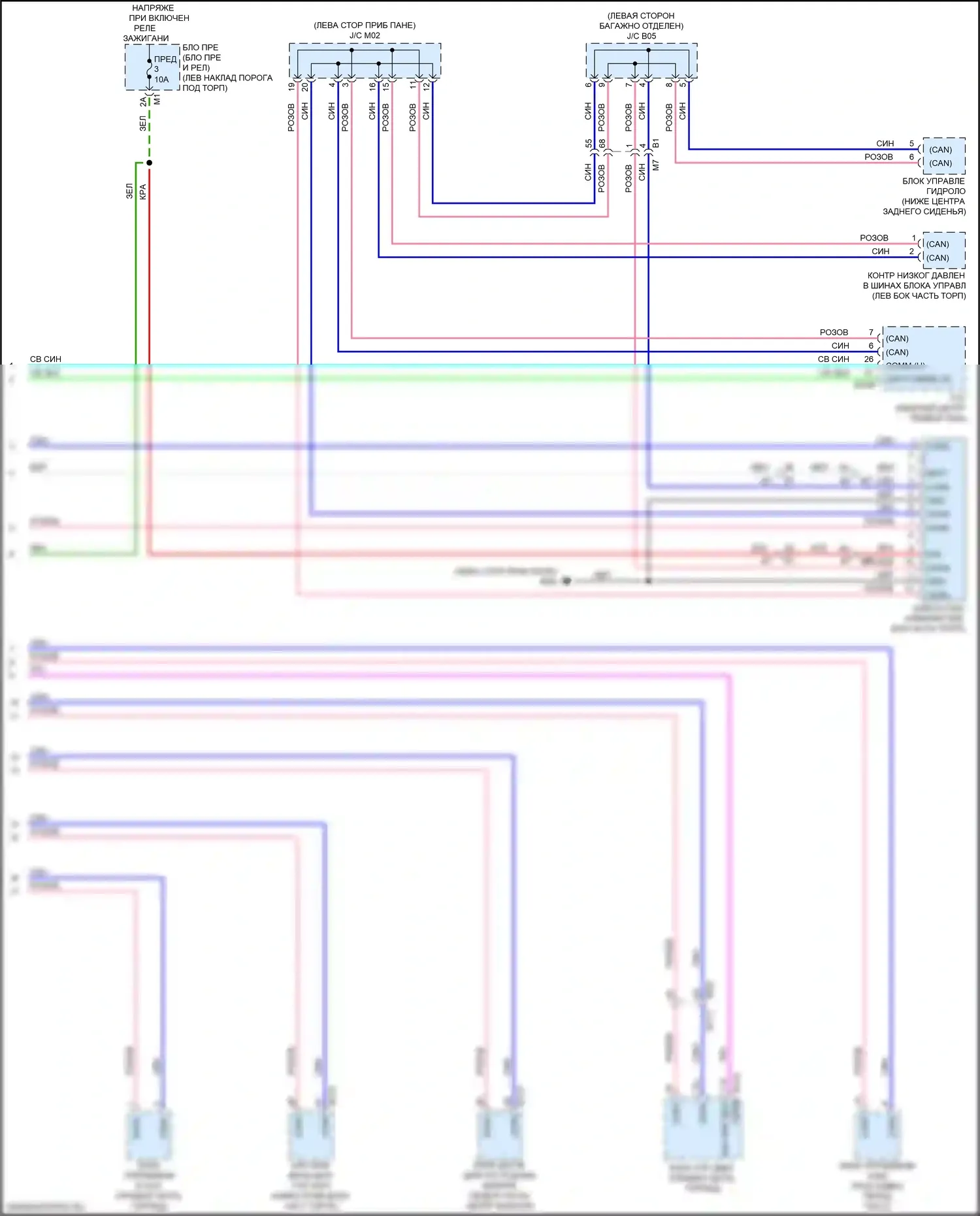 GT-R Nissan I рестайлинг 3 (2016-2020): Can шина электросхема (3 из 3) 