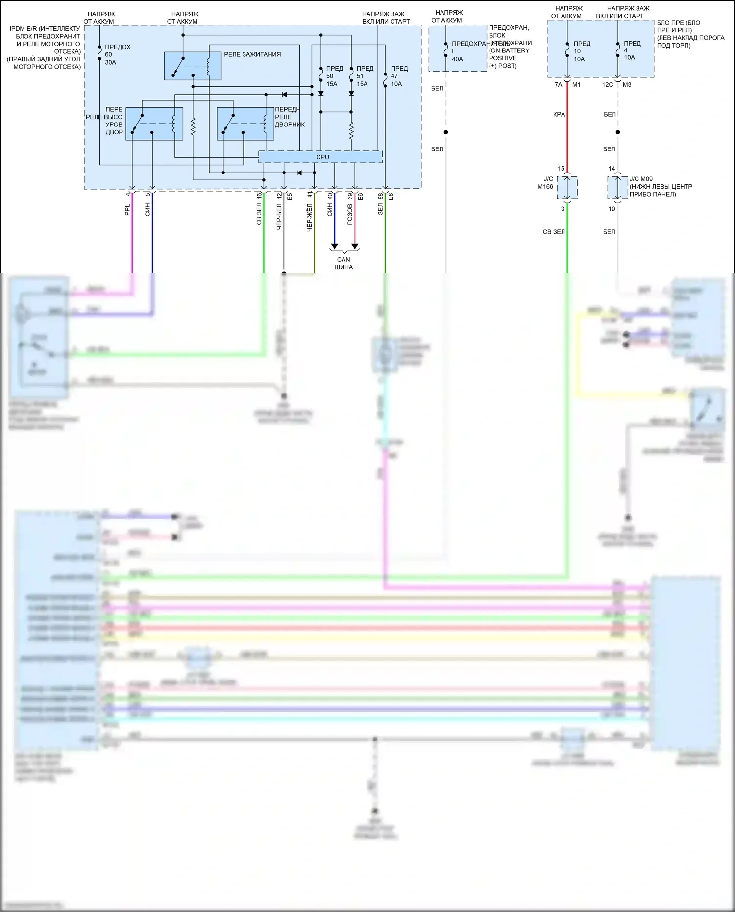 GT-R Nissan I рестайлинг 3 (2016-2020): Дворники и омыватели электросхема 