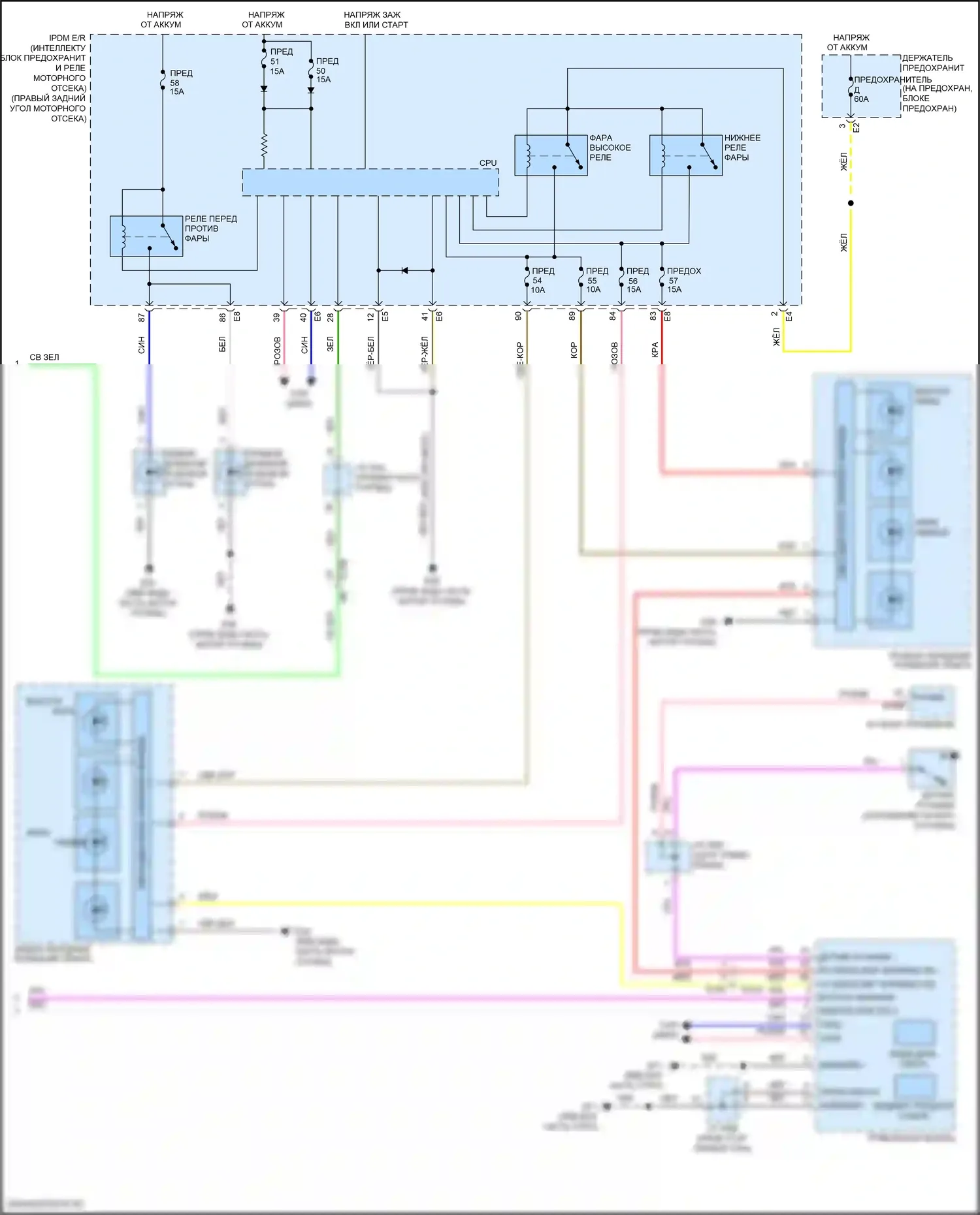 GT-R Nissan I рестайлинг 3 (2016-2020): Электросхема фар (2 из 2) 