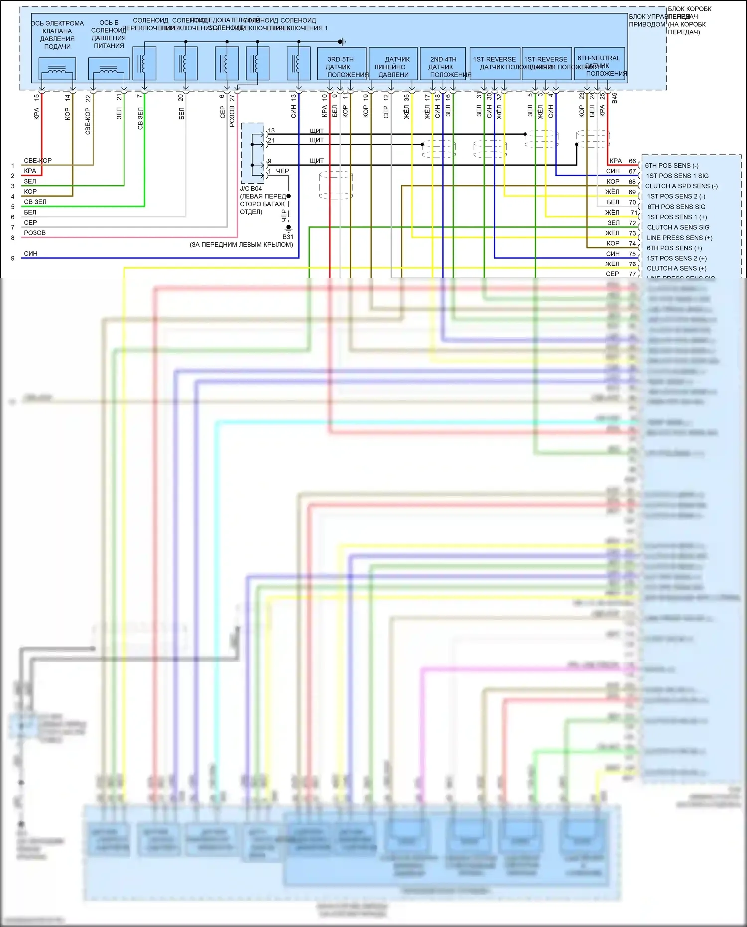 GT-R Nissan I рестайлинг 3 (2016-2020): Электросхема автоматической коробки передач (3 из 3) 