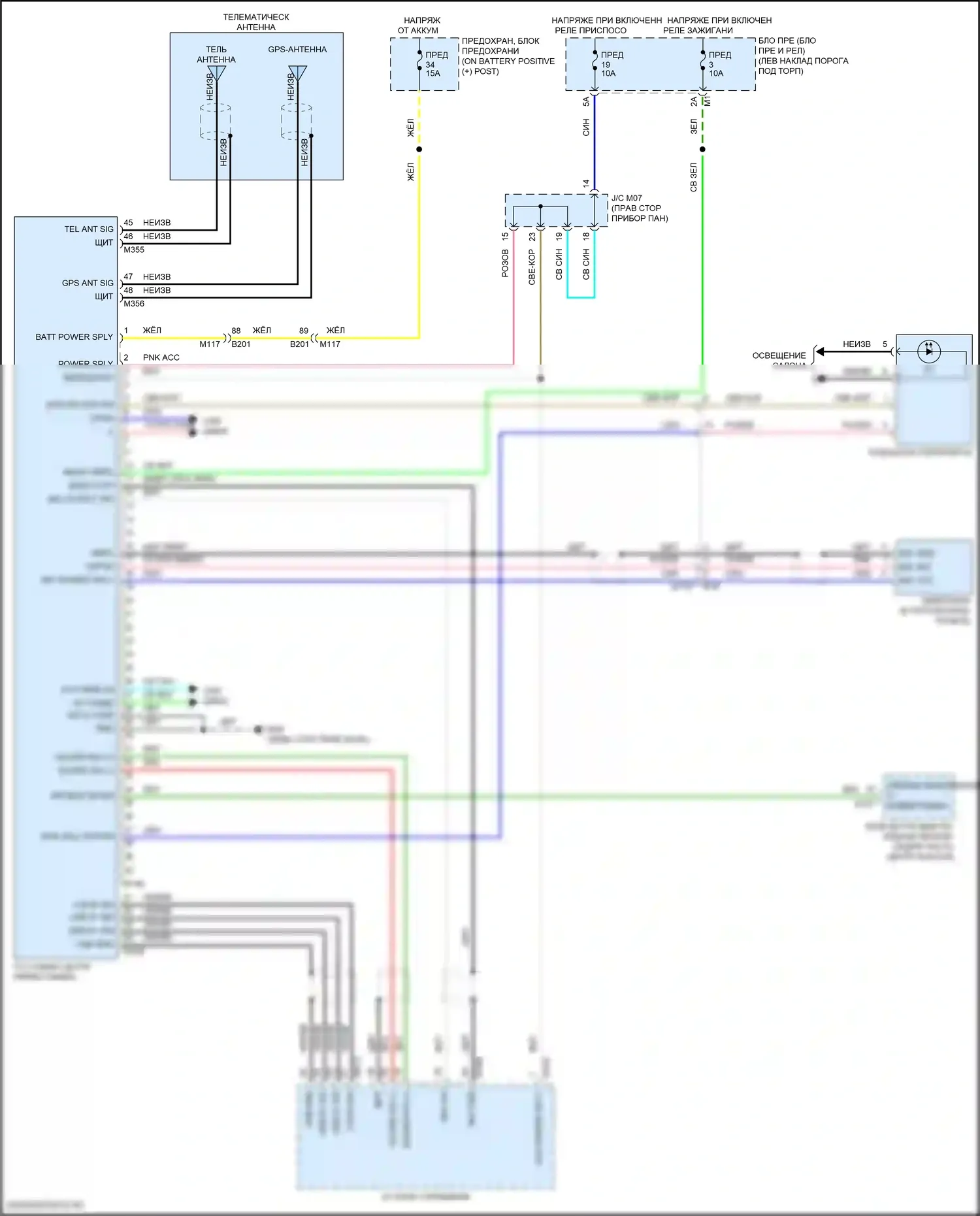 GT-R Nissan I рестайлинг 3 (2016-2020): Электросхема телематики 