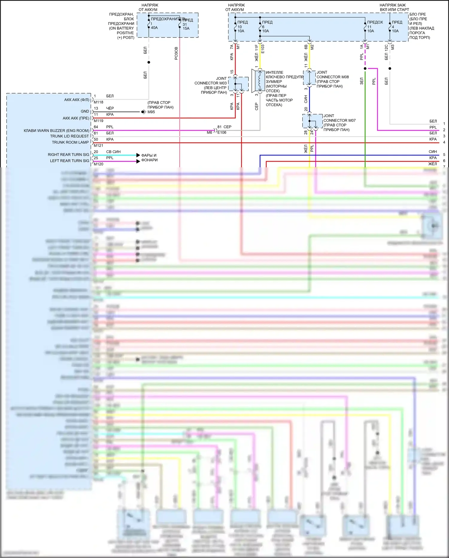 GT-R Nissan I рестайлинг 3 (2016-2020): Электросхема центрального замка с интеллектуальным ключом (1 из 3) 