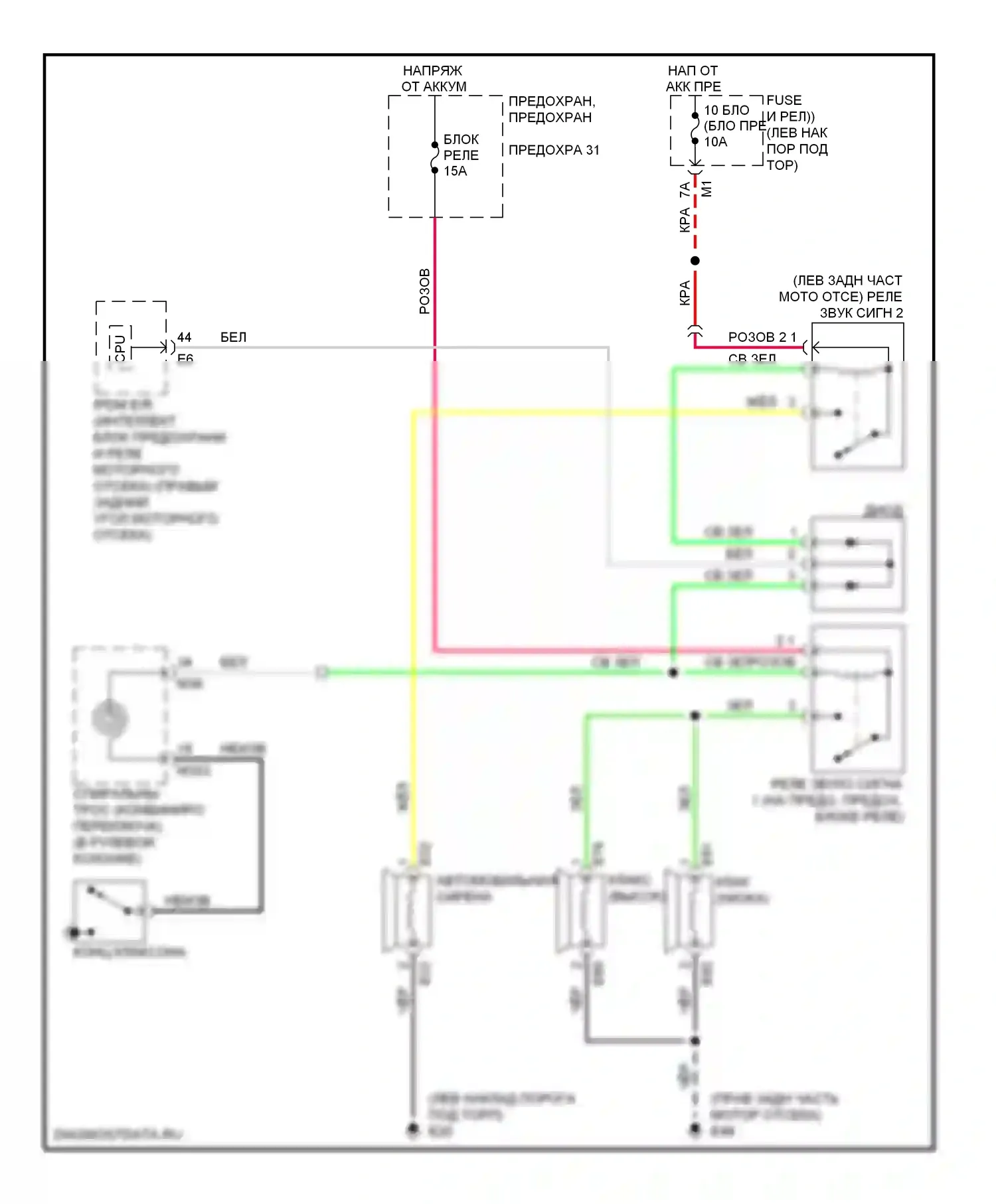 GT-R Nissan I (2007-2011): Электросхема клаксона 