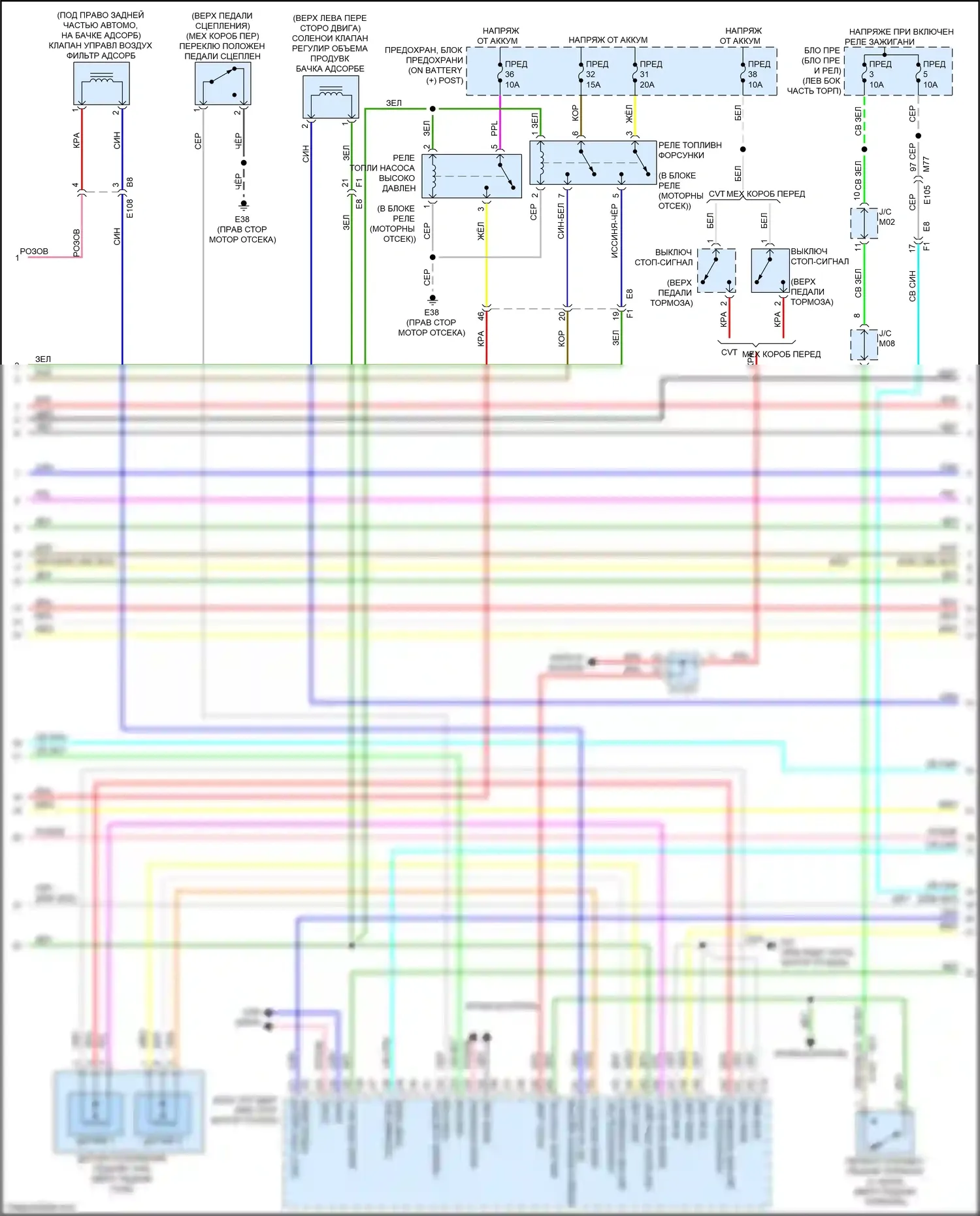 Juke Nissan I рестайлинг (2014-2019): Электросхема двигателя 1,6л турбо, кроме nismo (3 из 6) 