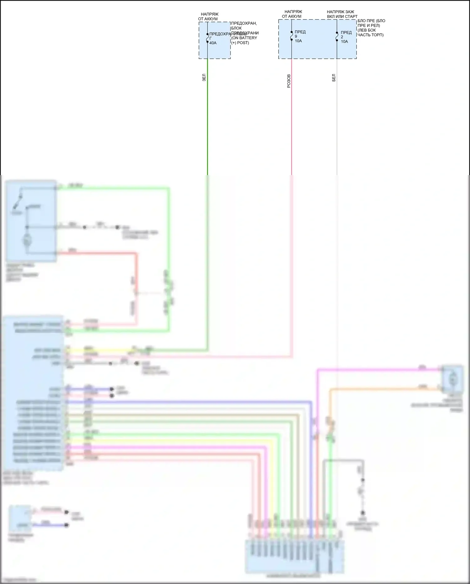 Juke Nissan I рестайлинг (2014-2019): Электросхема задних дворников и омывателей 