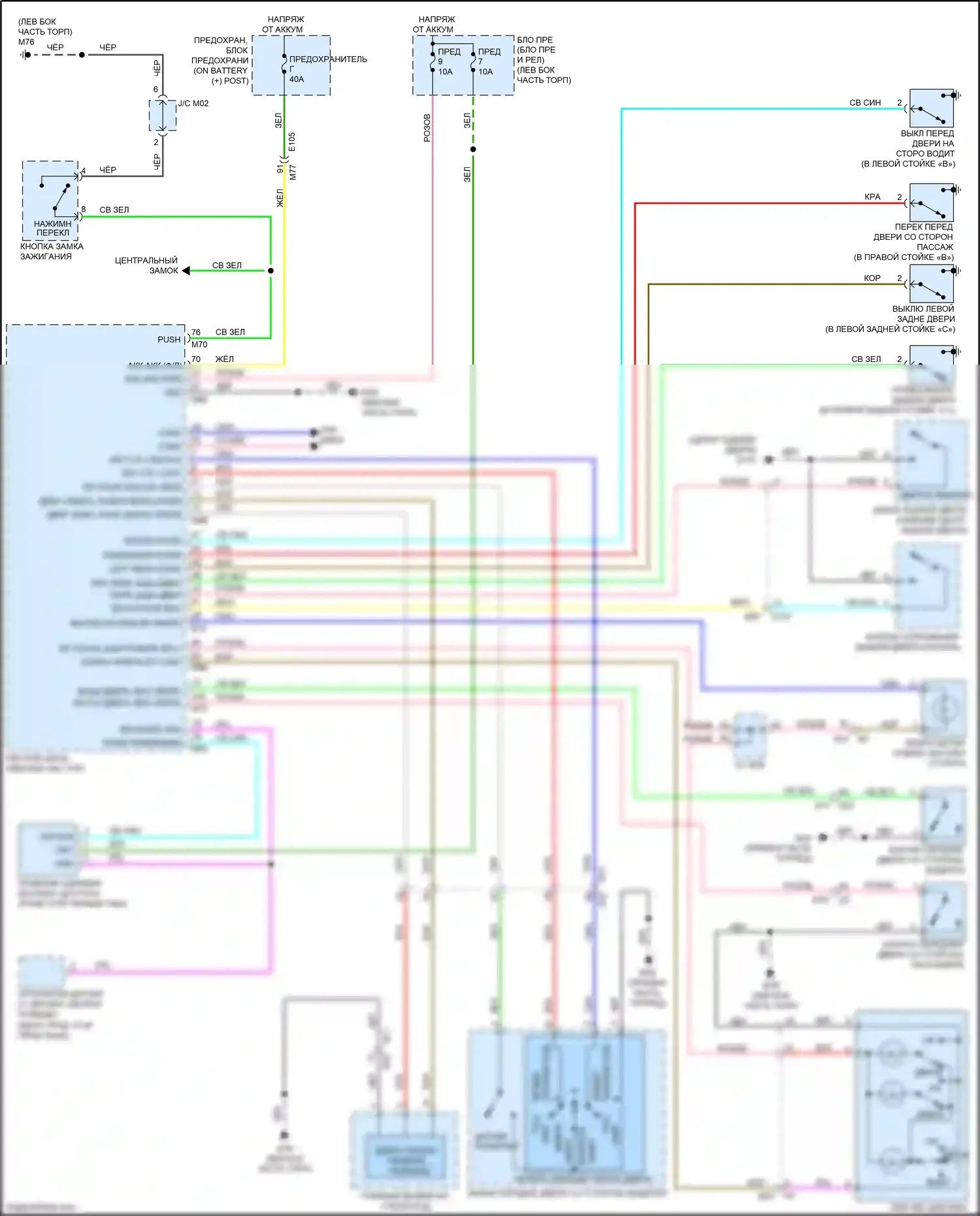 Juke Nissan I рестайлинг (2014-2019): Электросхема освещения салона 