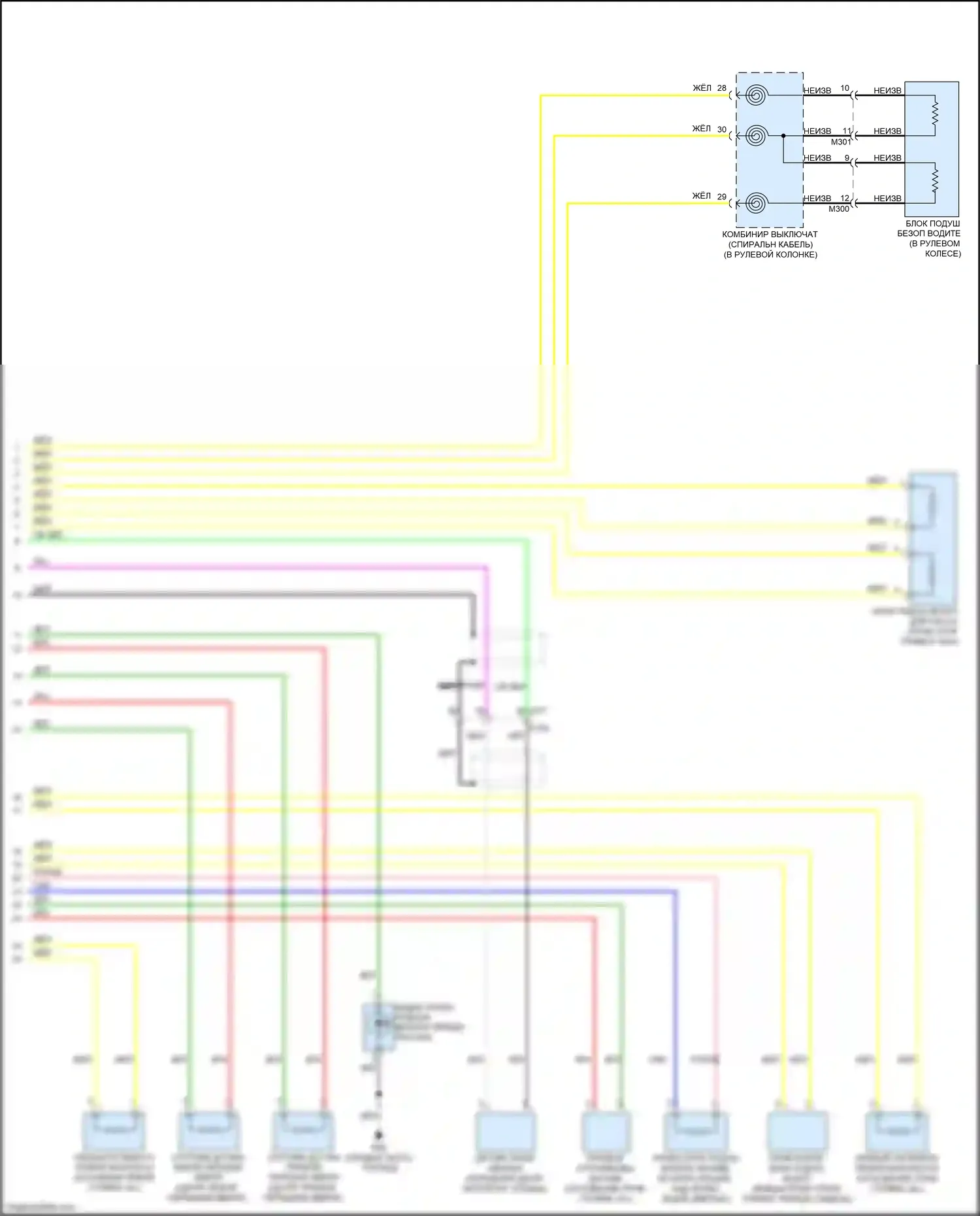 Juke Nissan I рестайлинг (2014-2019): Электросхема подушек безопасности (2 из 2) 