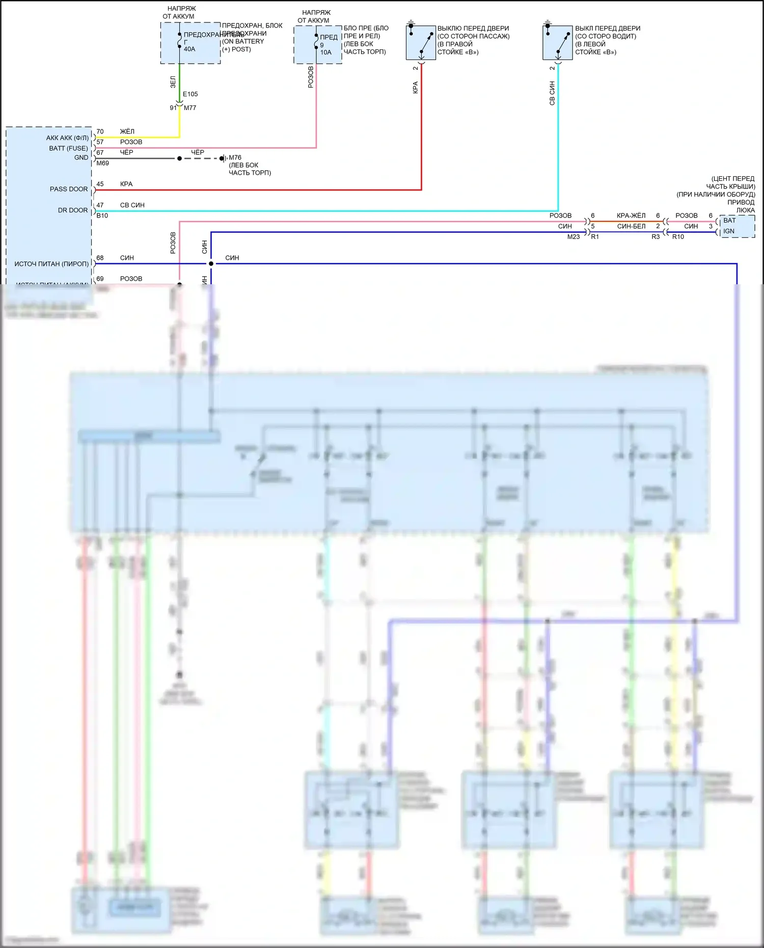 Juke Nissan I рестайлинг (2014-2019): Стеклоподъемники электросхема 